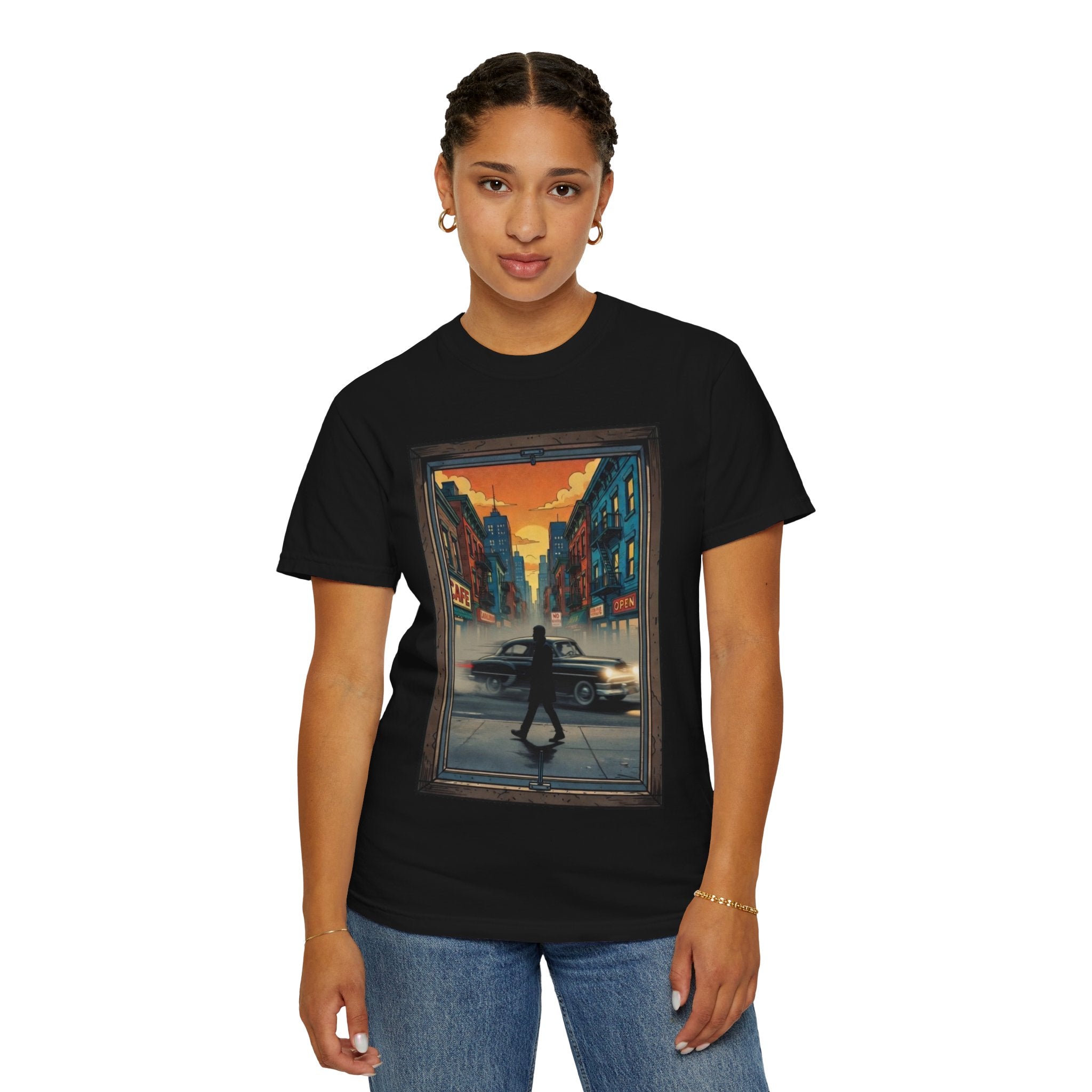 "Walking Alone" City Sidewalk Graphic Tee