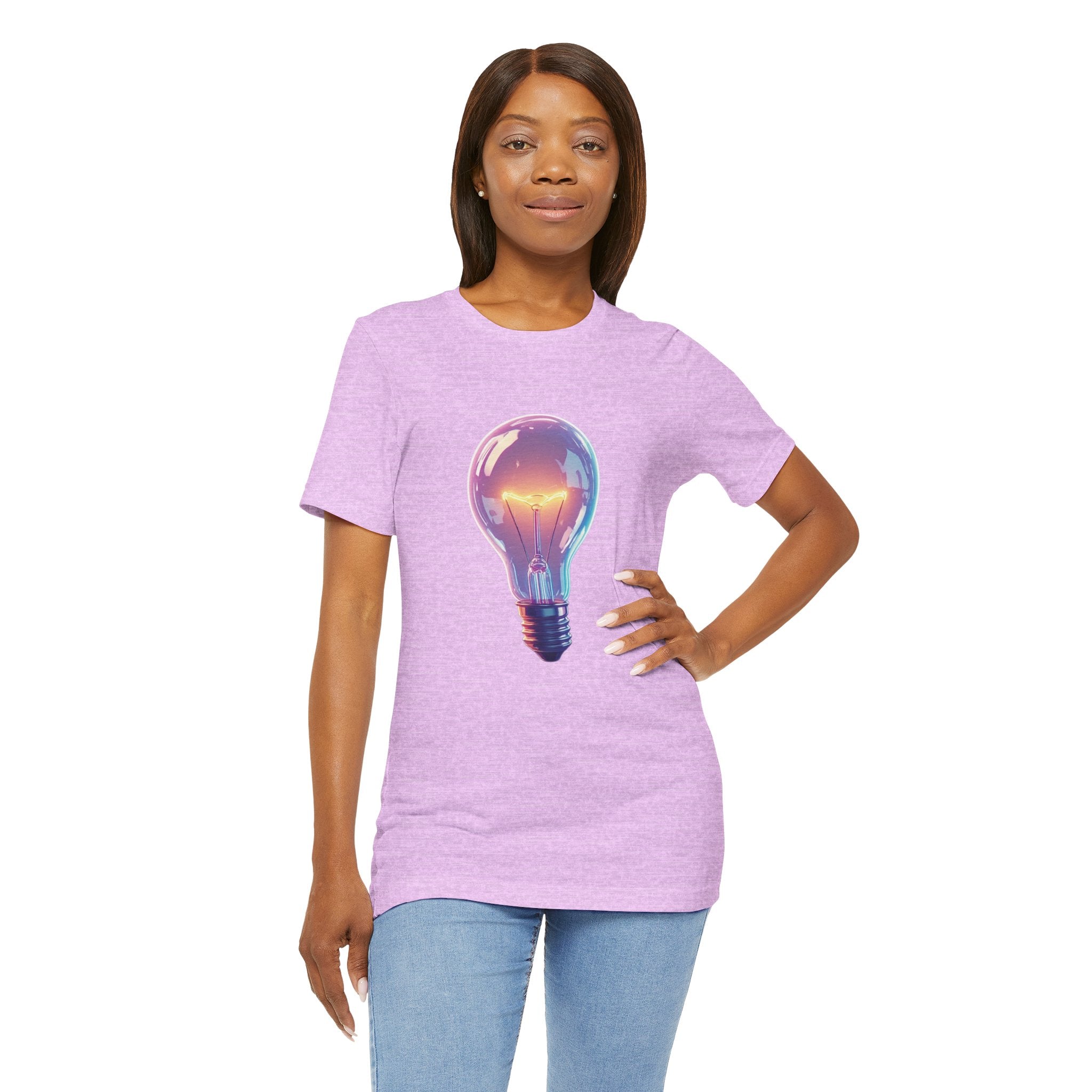 "Bright Ideas" Retro Neon Light Bulb Graphic Tee