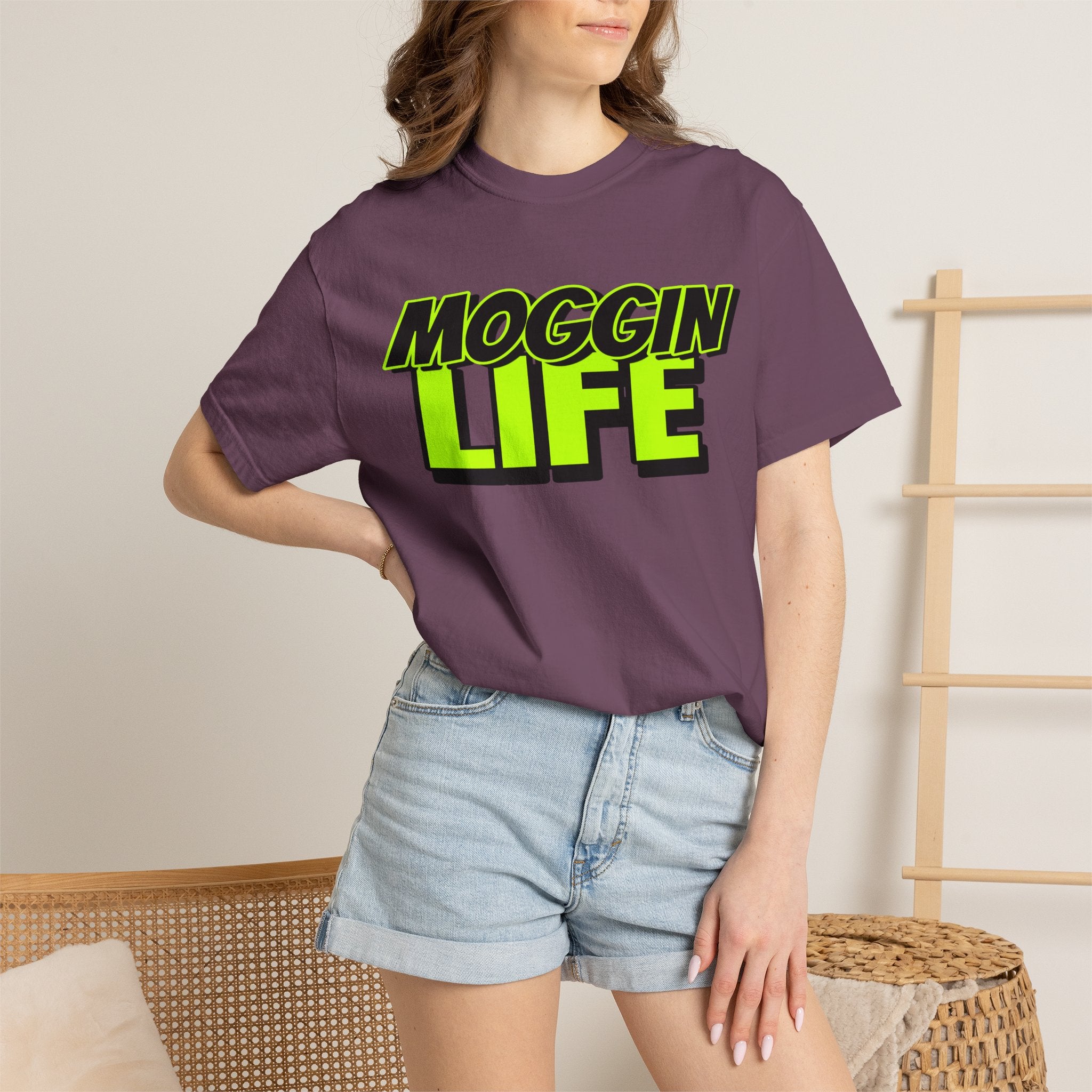 "Moggin Life" — Bold Neon Graphic Tee