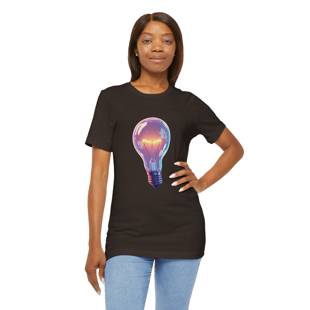 "Bright Ideas" Retro Neon Light Bulb Graphic Tee