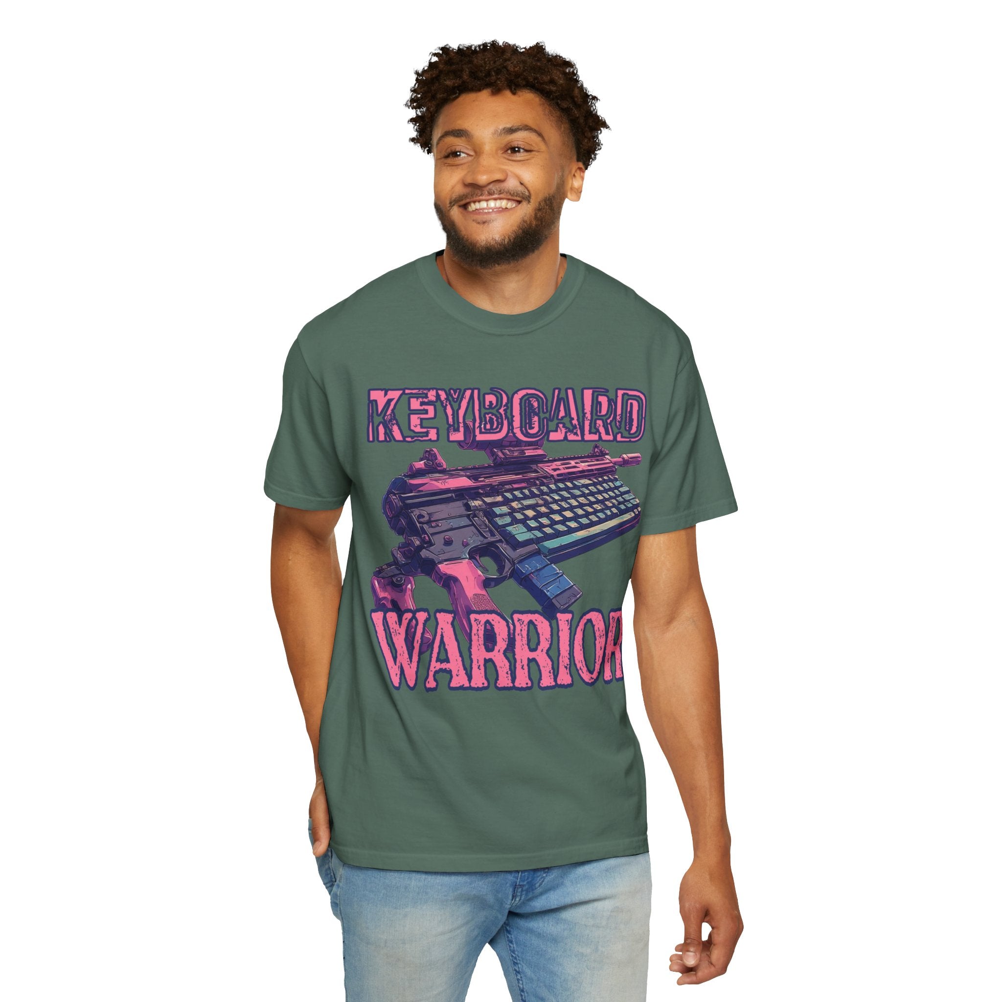 "Keyboard Warrior" Pink Graphic Tee