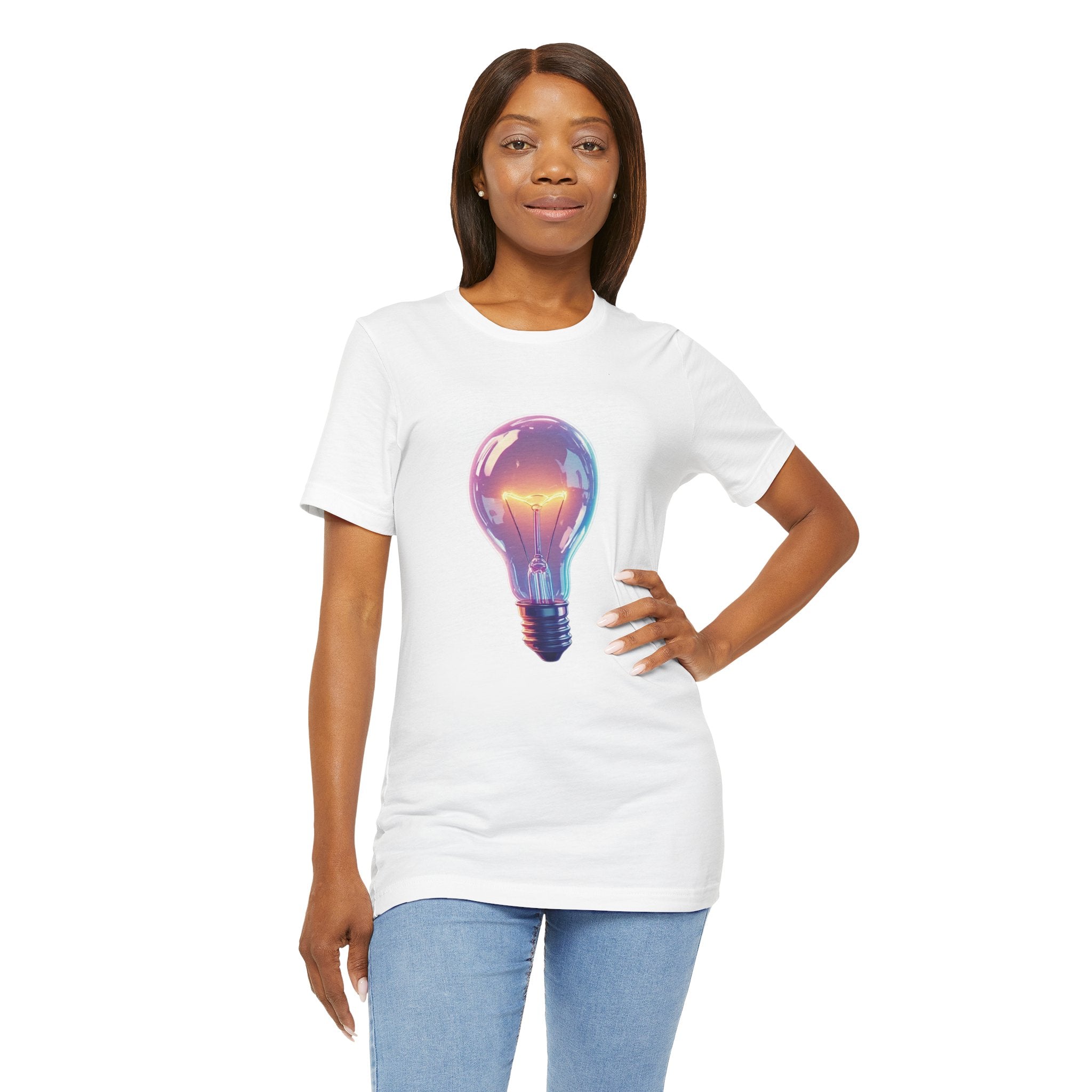 "Bright Ideas" Retro Neon Light Bulb Graphic Tee