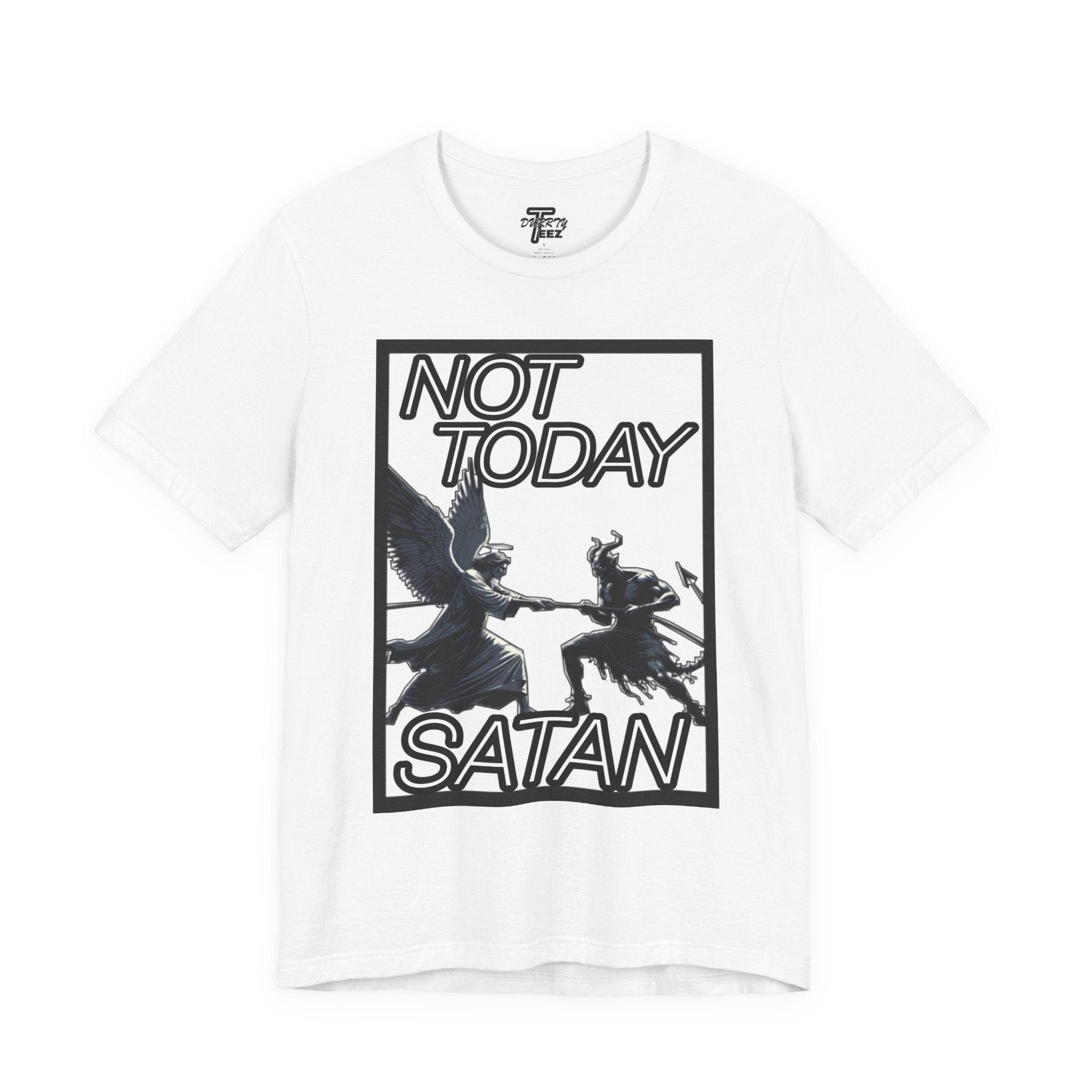 "Not Today Satan" Angel vs Demon Tug Of War Graphic Tee