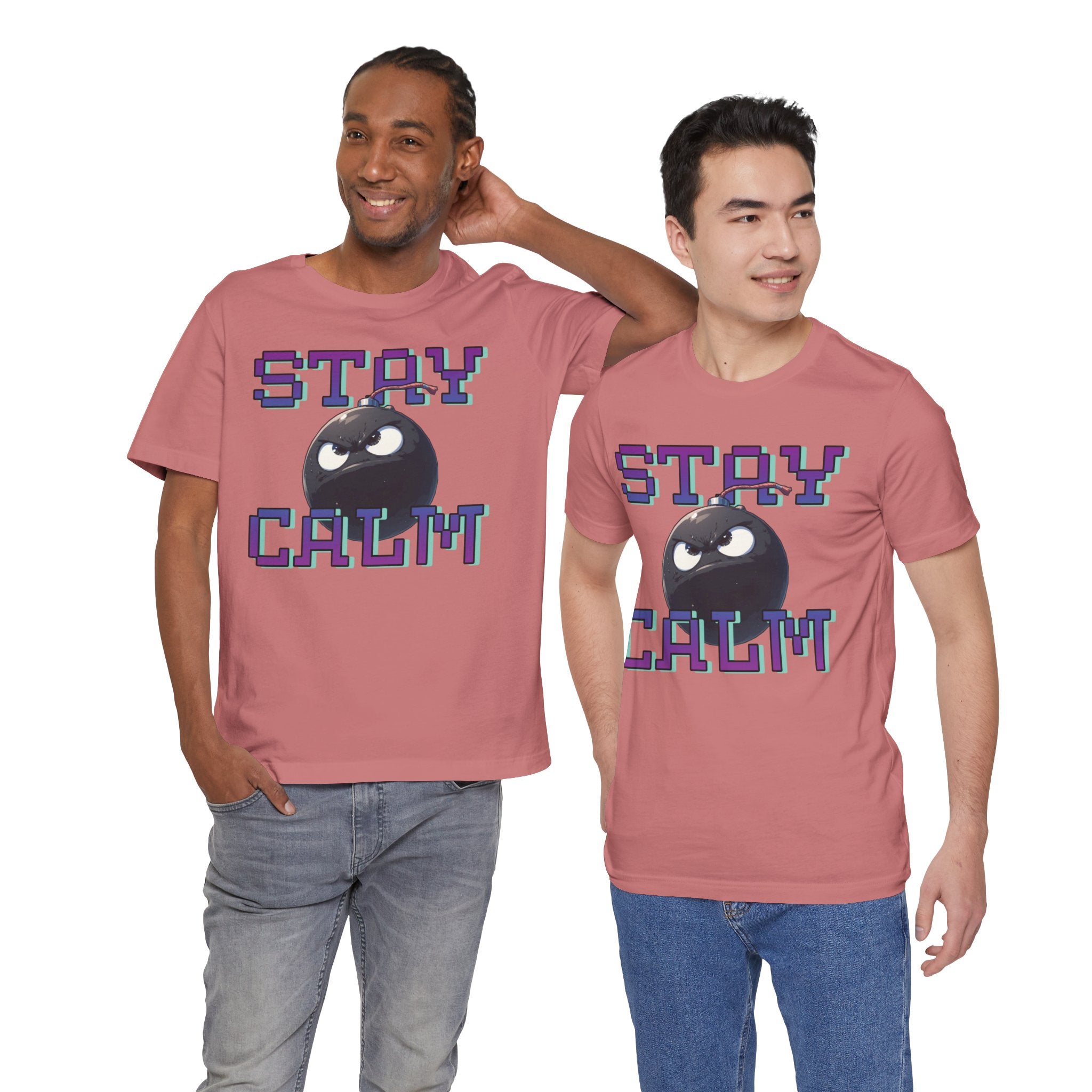 "Stay Calm" Retro Pixel Bomb Graphic Tee