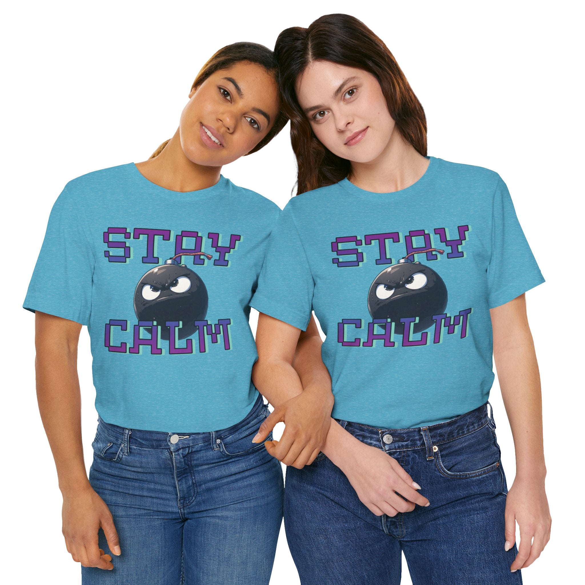 "Stay Calm" Retro Pixel Bomb Graphic Tee