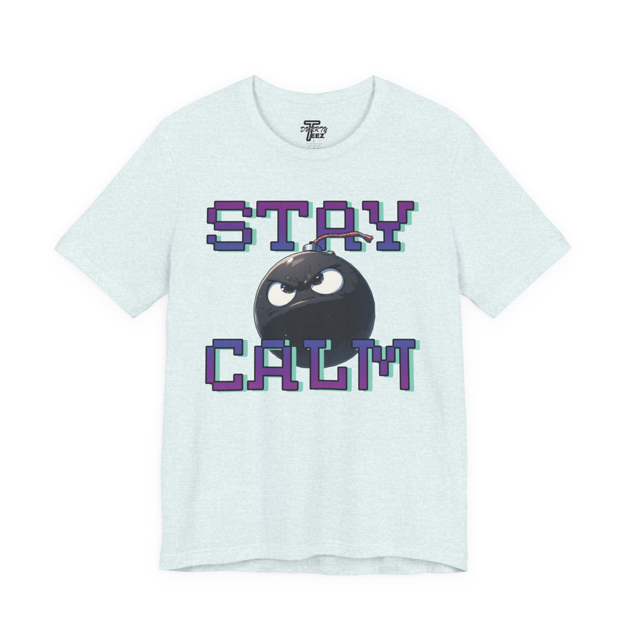 "Stay Calm" Retro Pixel Bomb Graphic Tee