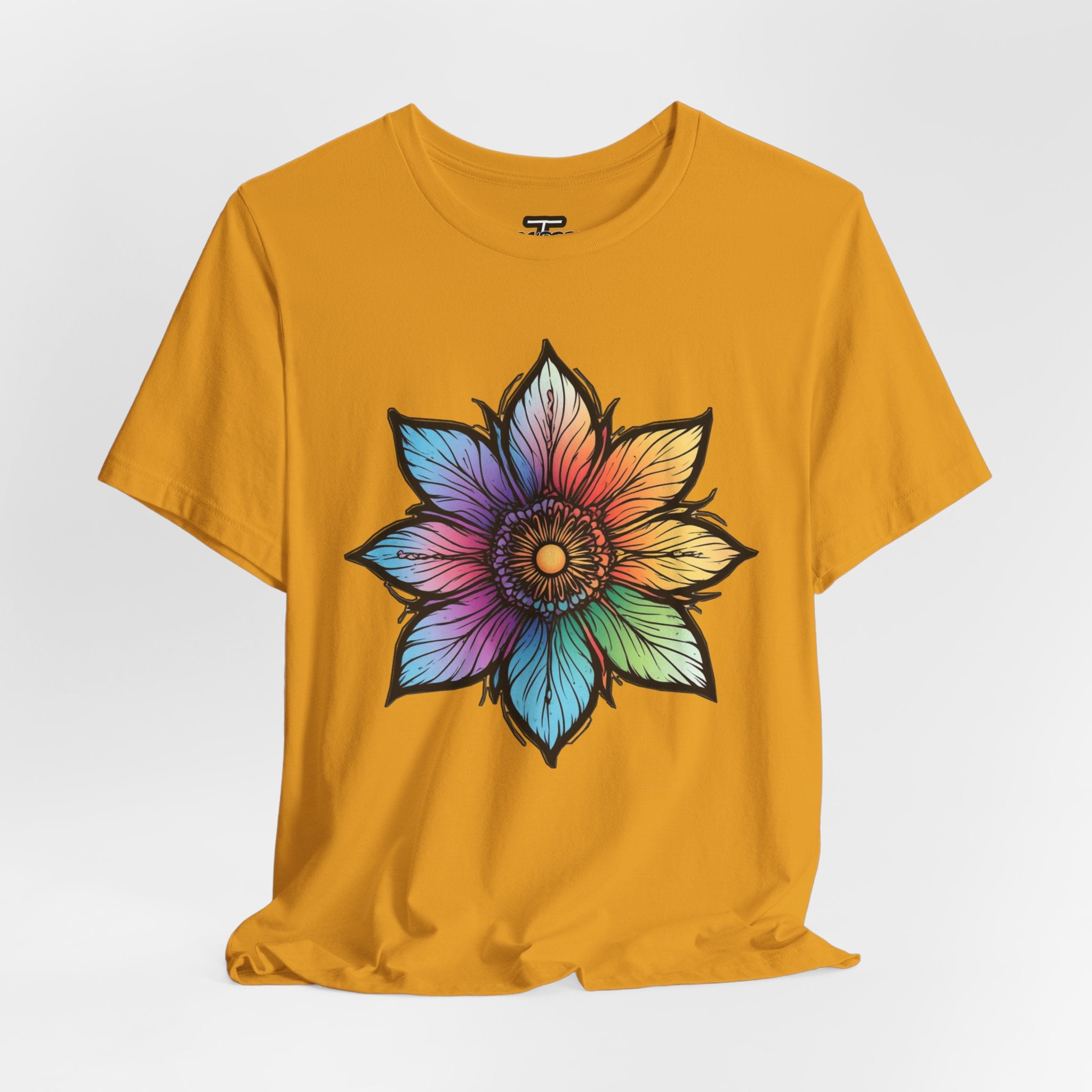 "Flower Power" Rainbow Colorful Graphic Tee
