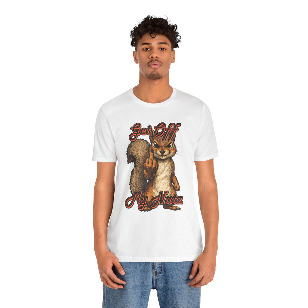 "Get Off My Nutz" Funny Middle Finger Squirrel Graphic Tee