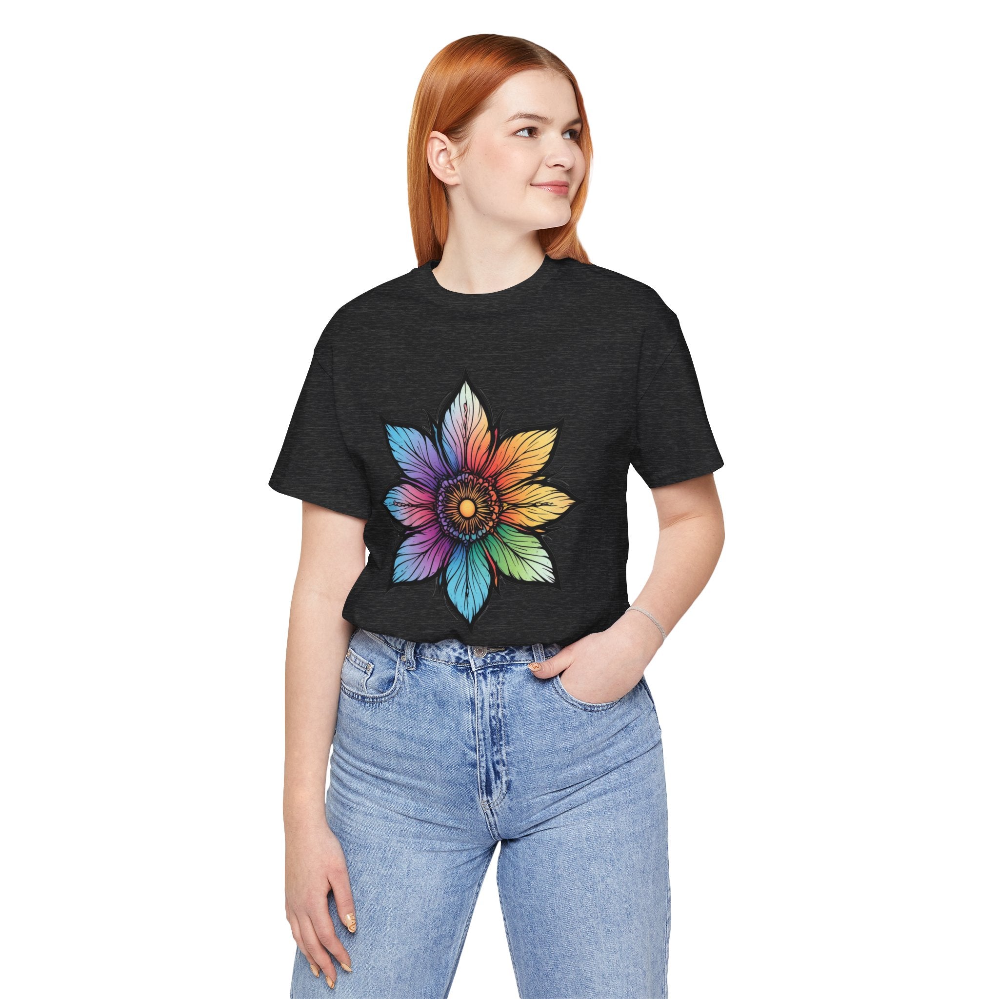 "Flower Power" Rainbow Colorful Graphic Tee