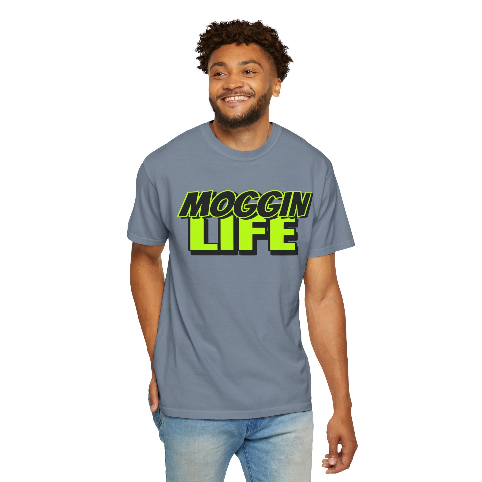 "Moggin Life" — Bold Neon Graphic Tee