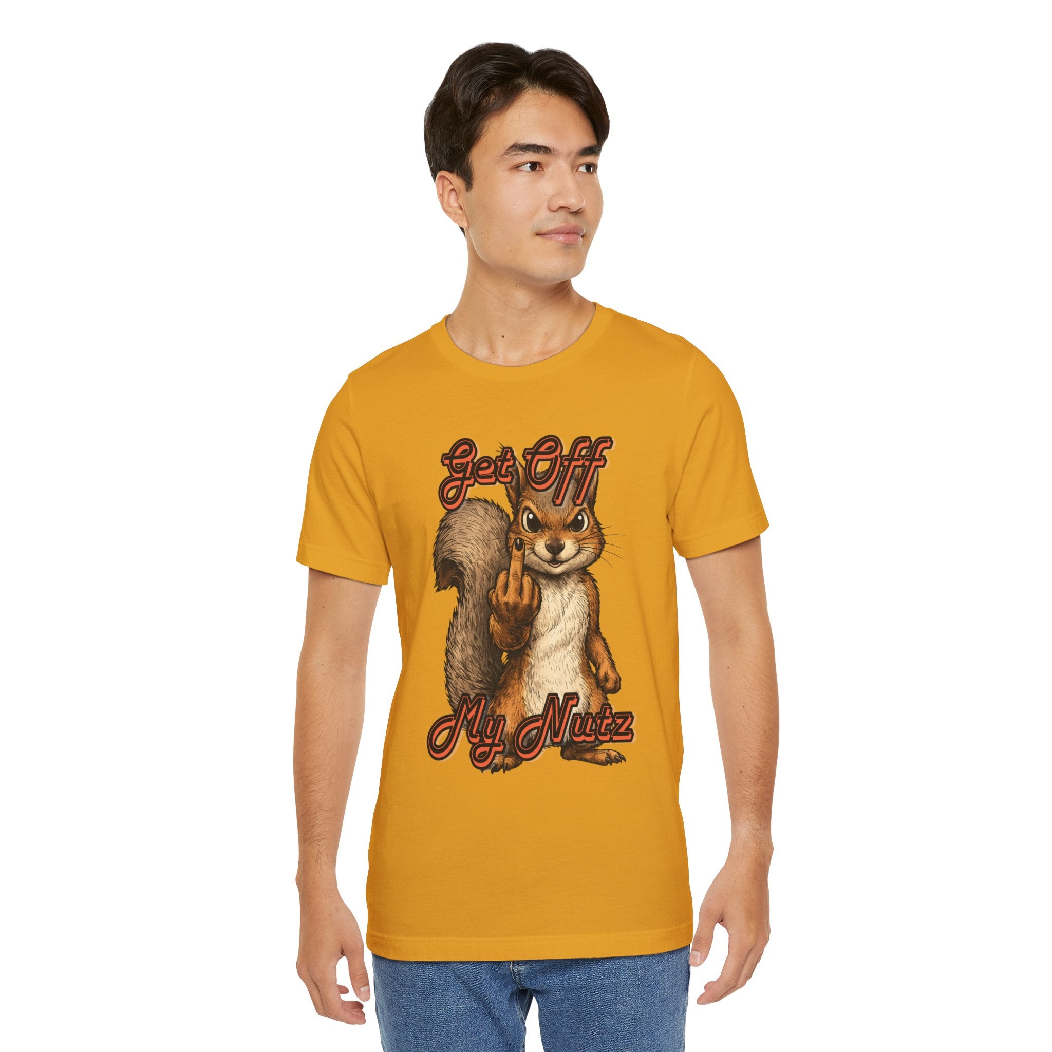 "Get Off My Nutz" Funny Middle Finger Squirrel Graphic Tee