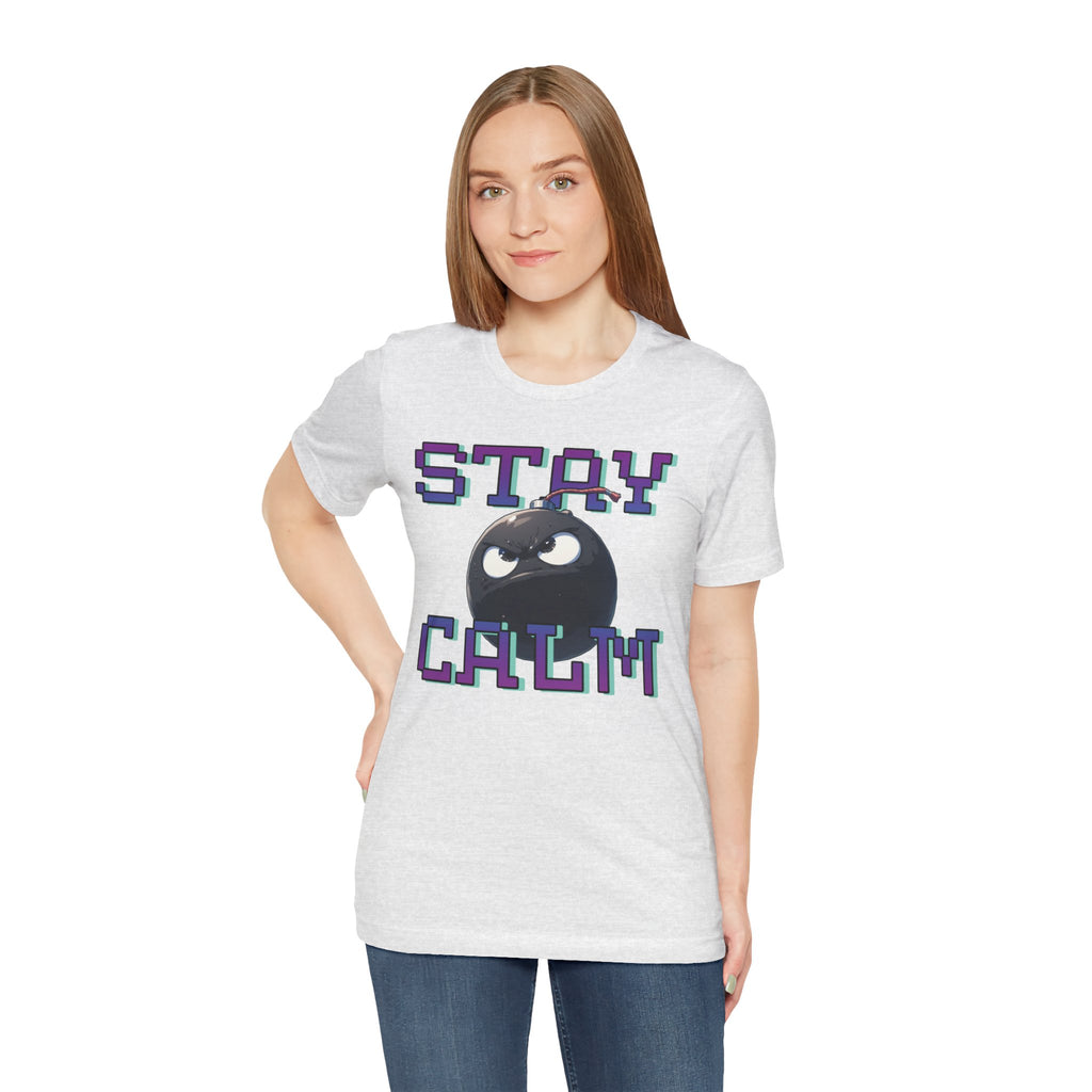 "Stay Calm" Retro Pixel Bomb Graphic Tee
