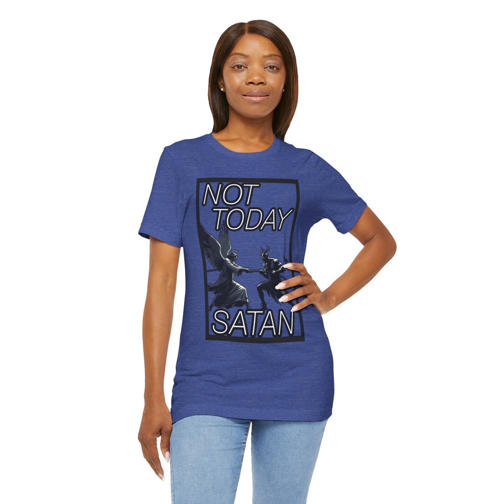 "Not Today Satan" Angel vs Demon Tug Of War Graphic Tee