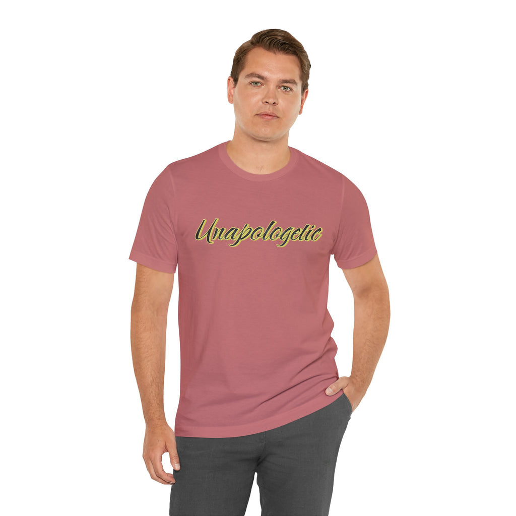"Unapologetic" Bold Gold Lettering Graphic Tee