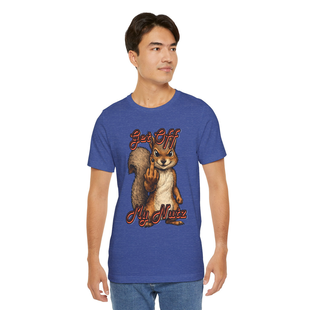 "Get Off My Nutz" Funny Middle Finger Squirrel Graphic Tee