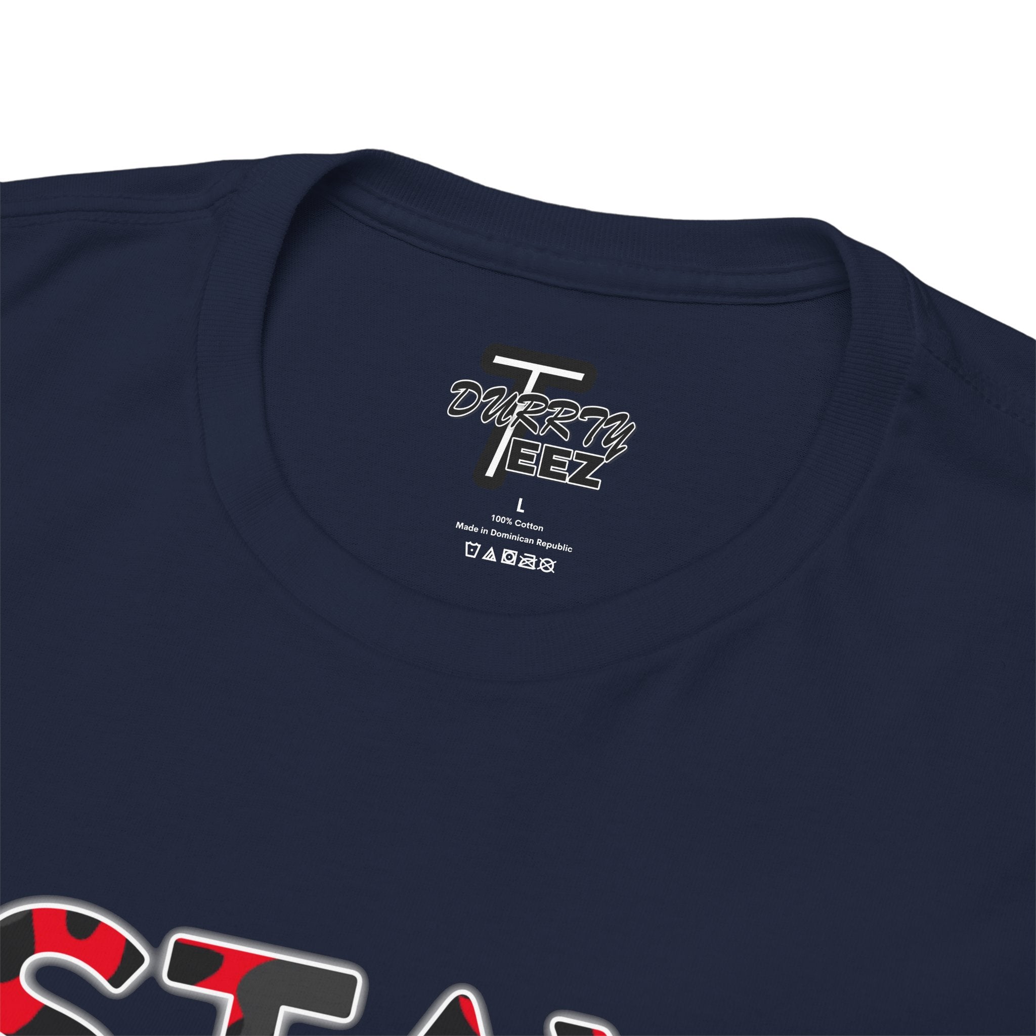 "Stay Based!" Bold Red/Black Camo Graphic Tee
