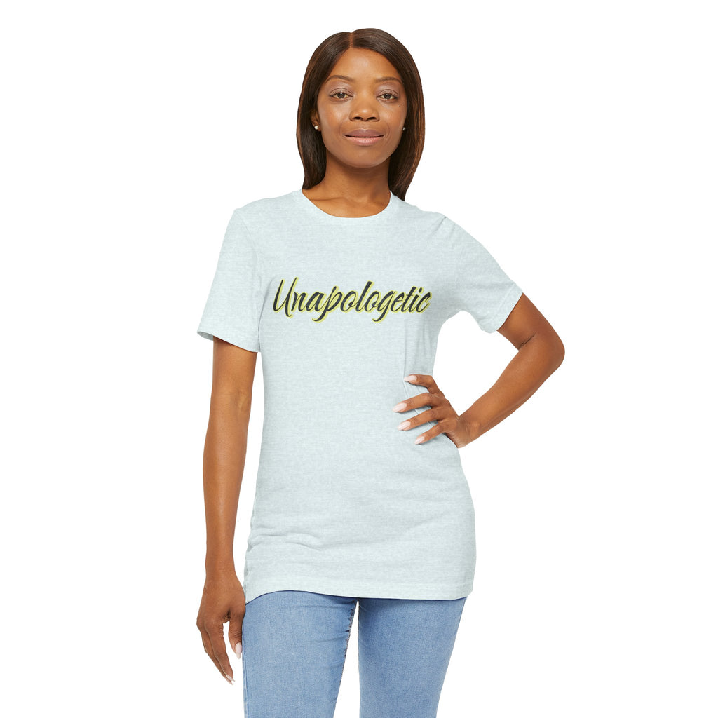 "Unapologetic" Bold Gold Lettering Graphic Tee