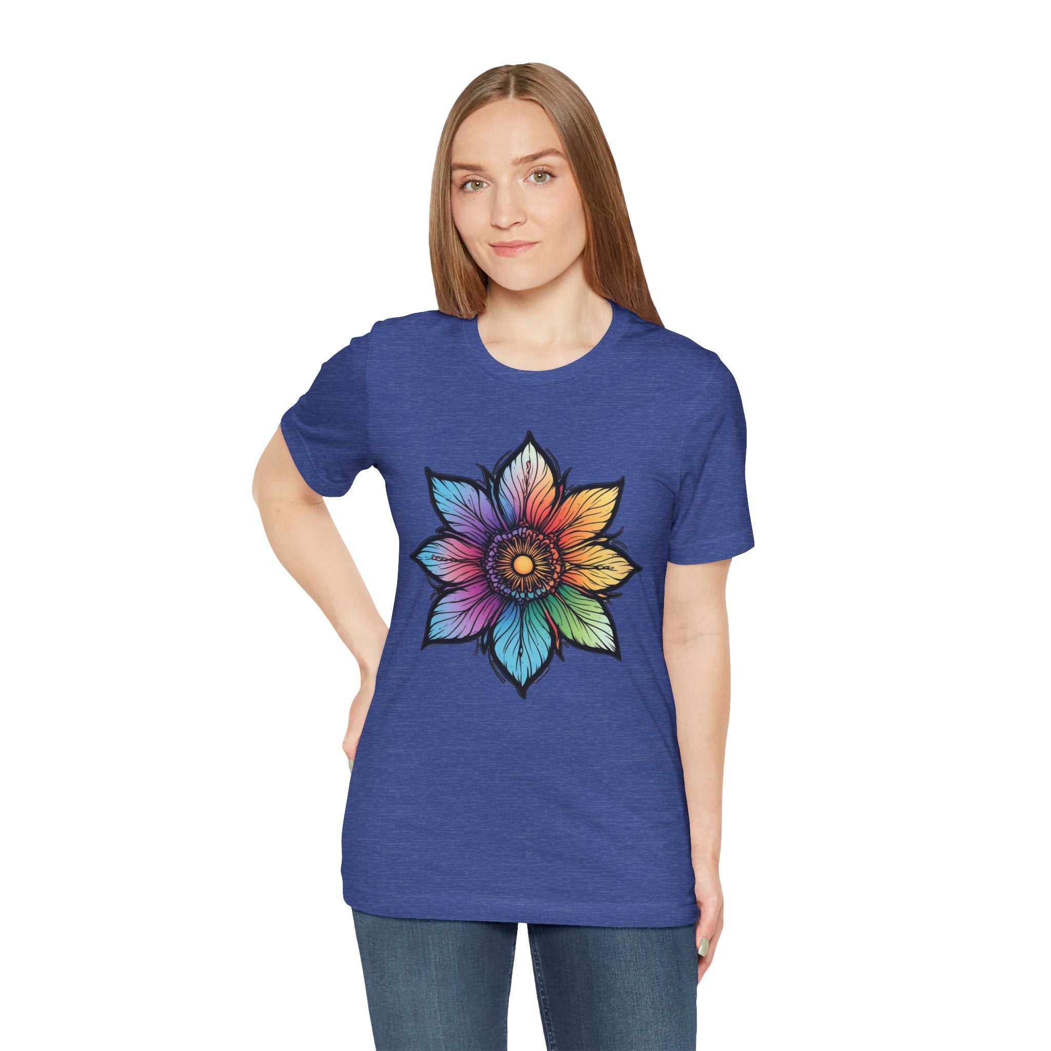 "Flower Power" Rainbow Colorful Graphic Tee