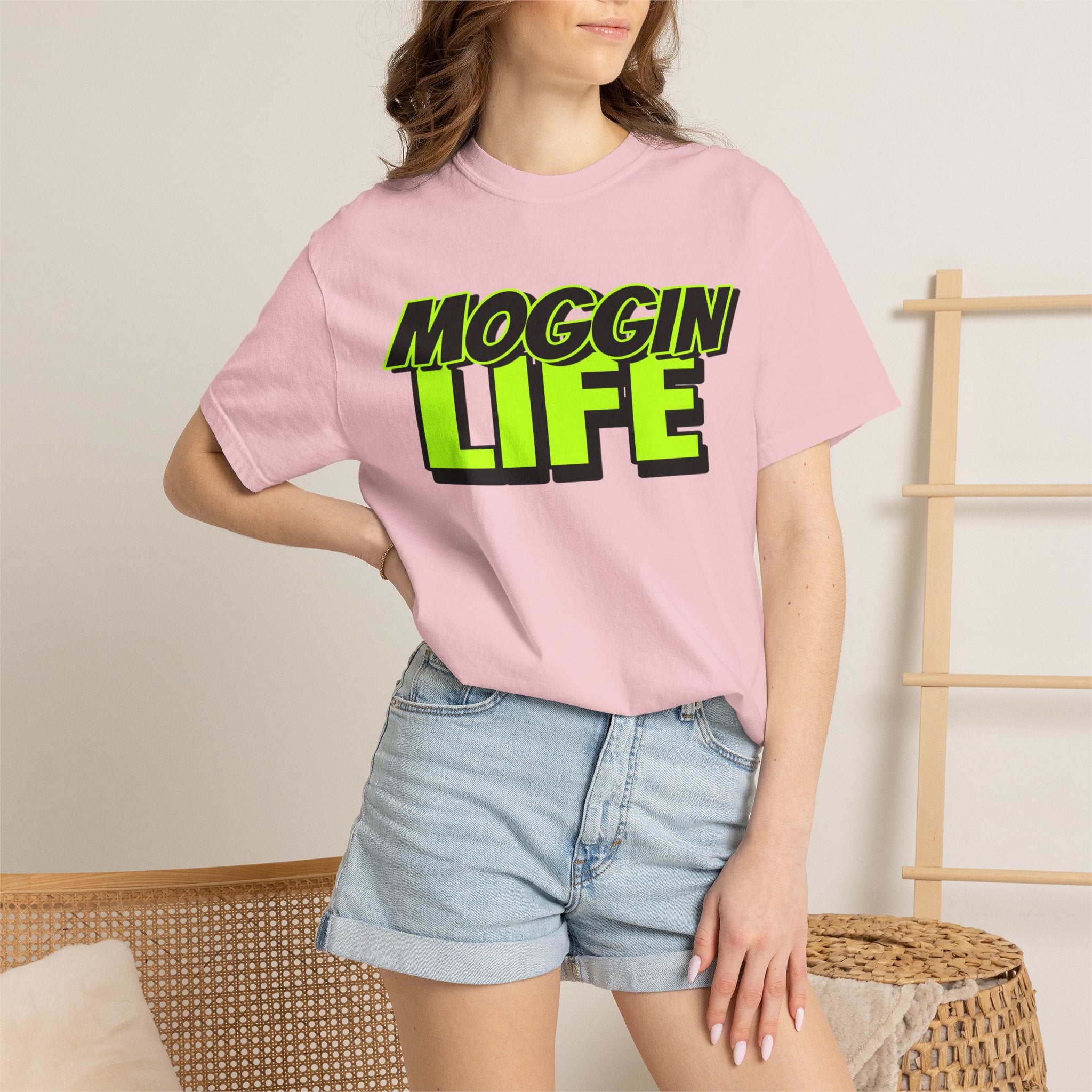 "Moggin Life" — Bold Neon Graphic Tee