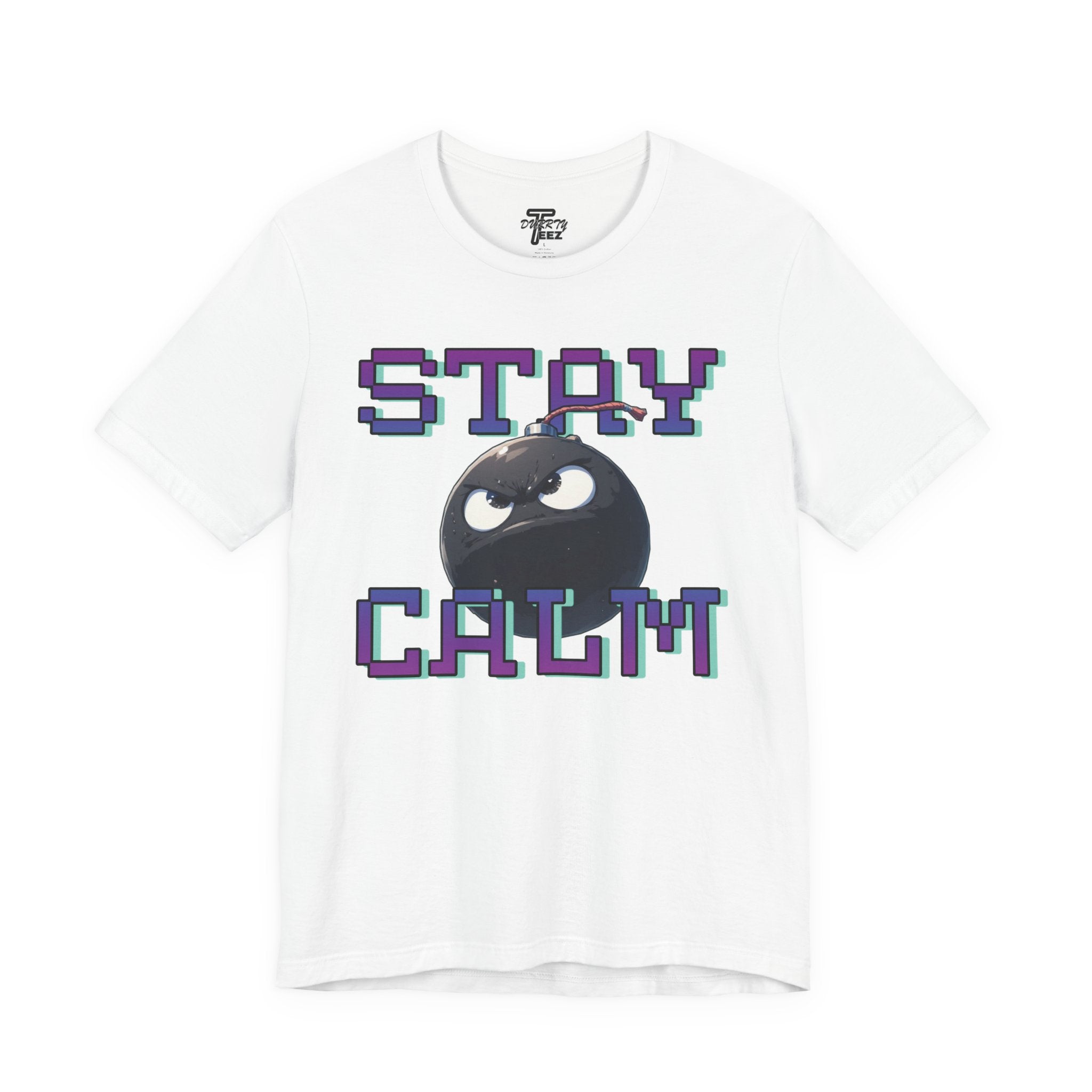 "Stay Calm" Retro Pixel Bomb Graphic Tee