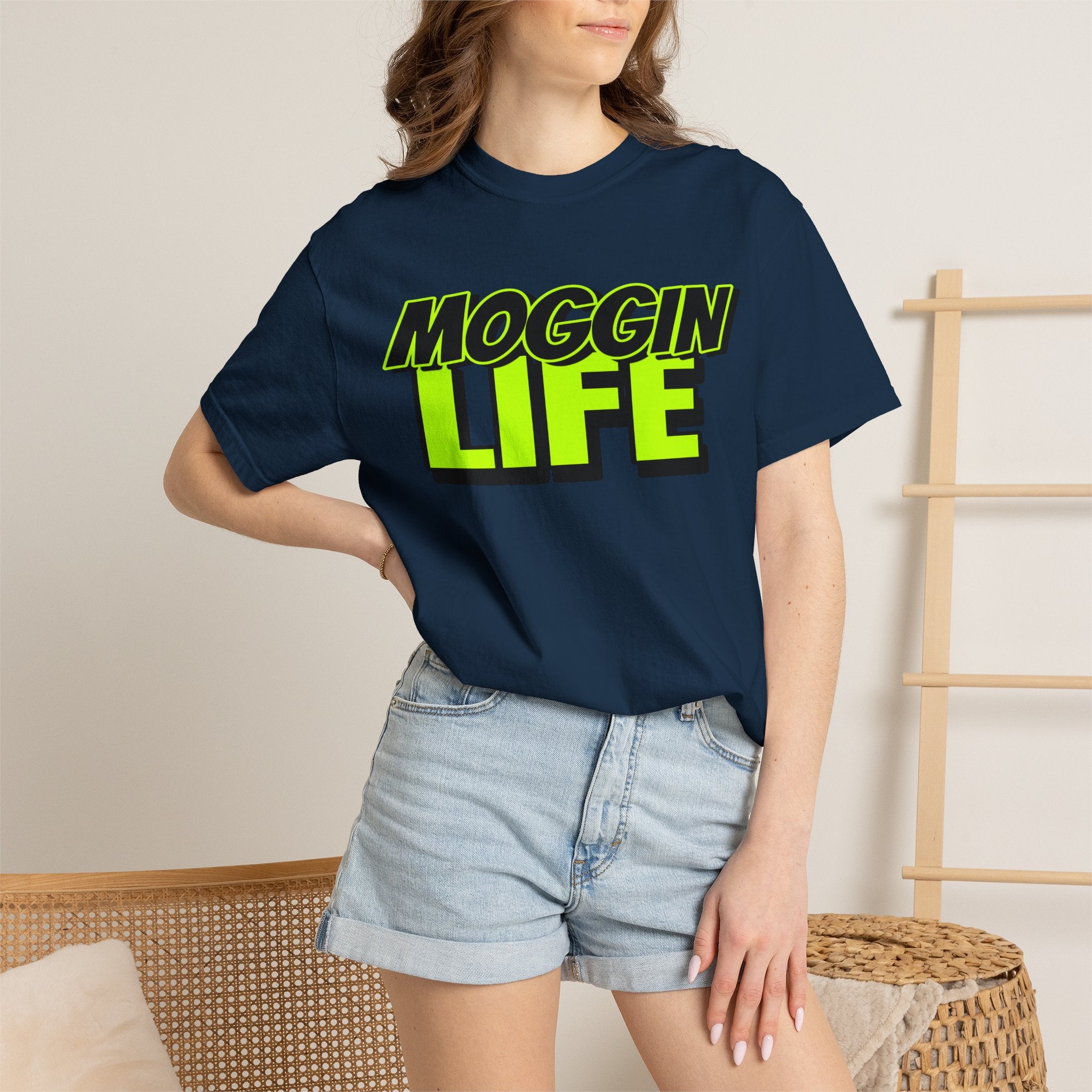 "Moggin Life" — Bold Neon Graphic Tee
