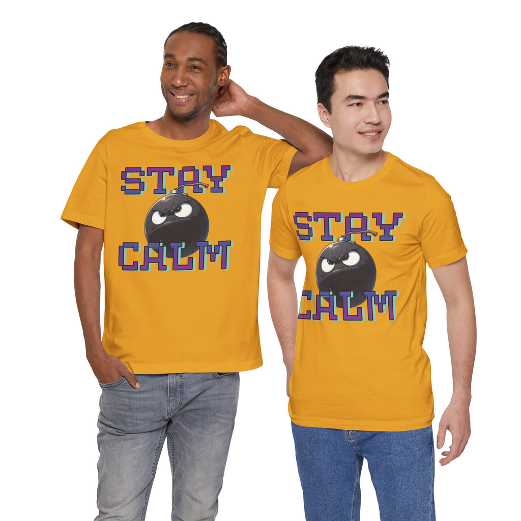 "Stay Calm" Retro Pixel Bomb Graphic Tee