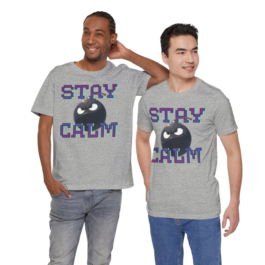 "Stay Calm" Retro Pixel Bomb Graphic Tee