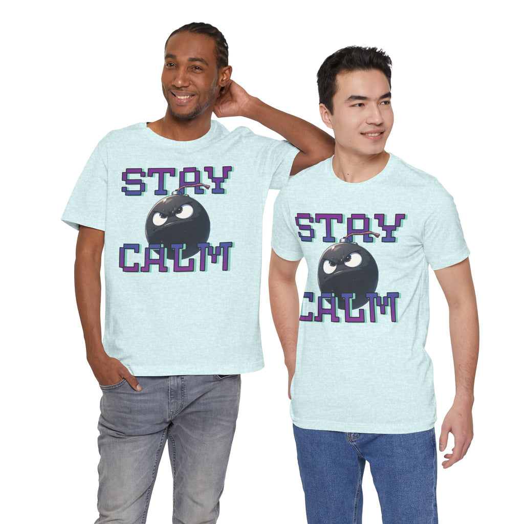 "Stay Calm" Retro Pixel Bomb Graphic Tee