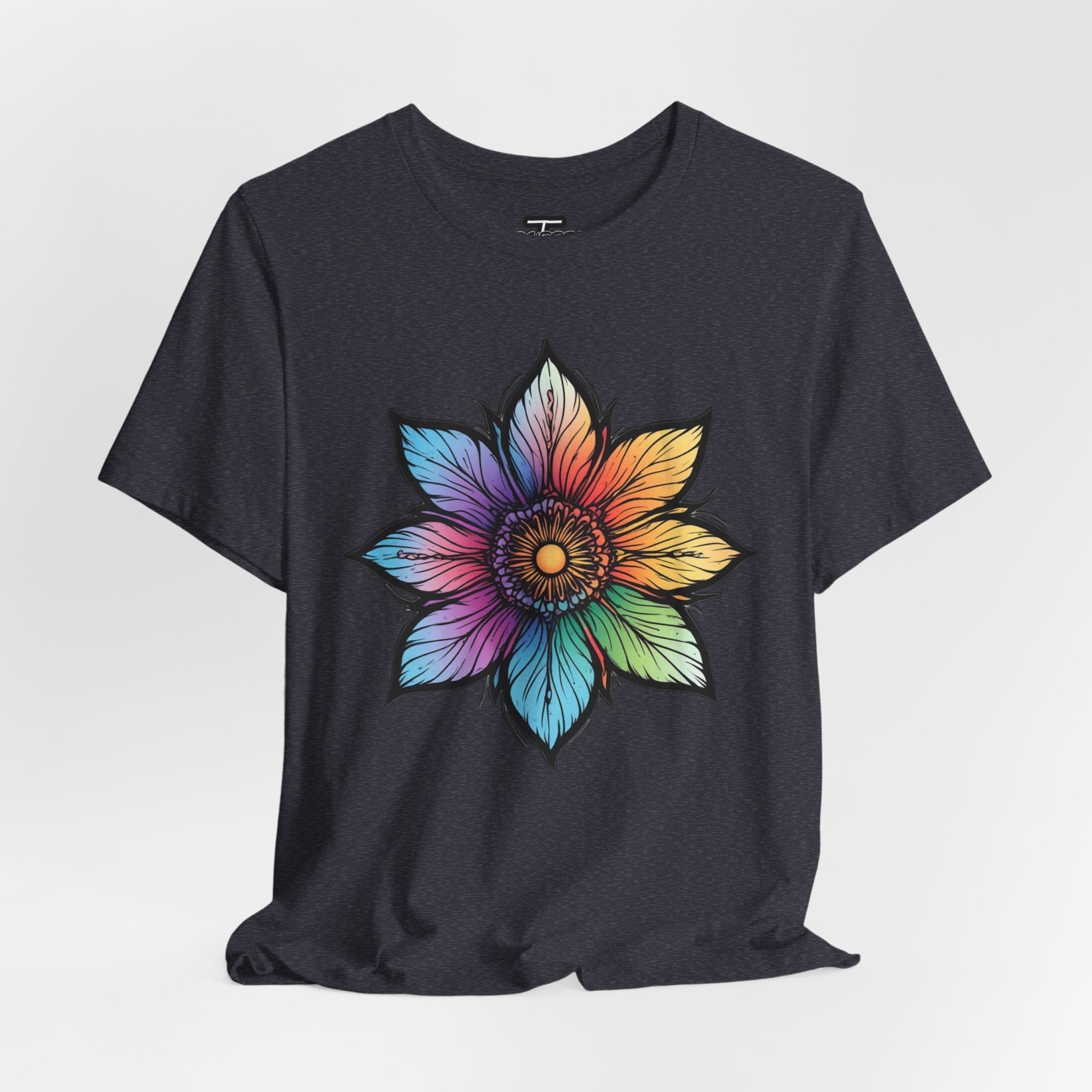 "Flower Power" Rainbow Colorful Graphic Tee