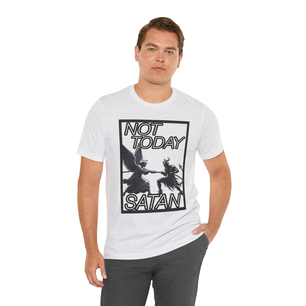 "Not Today Satan" Angel vs Demon Tug Of War Graphic Tee