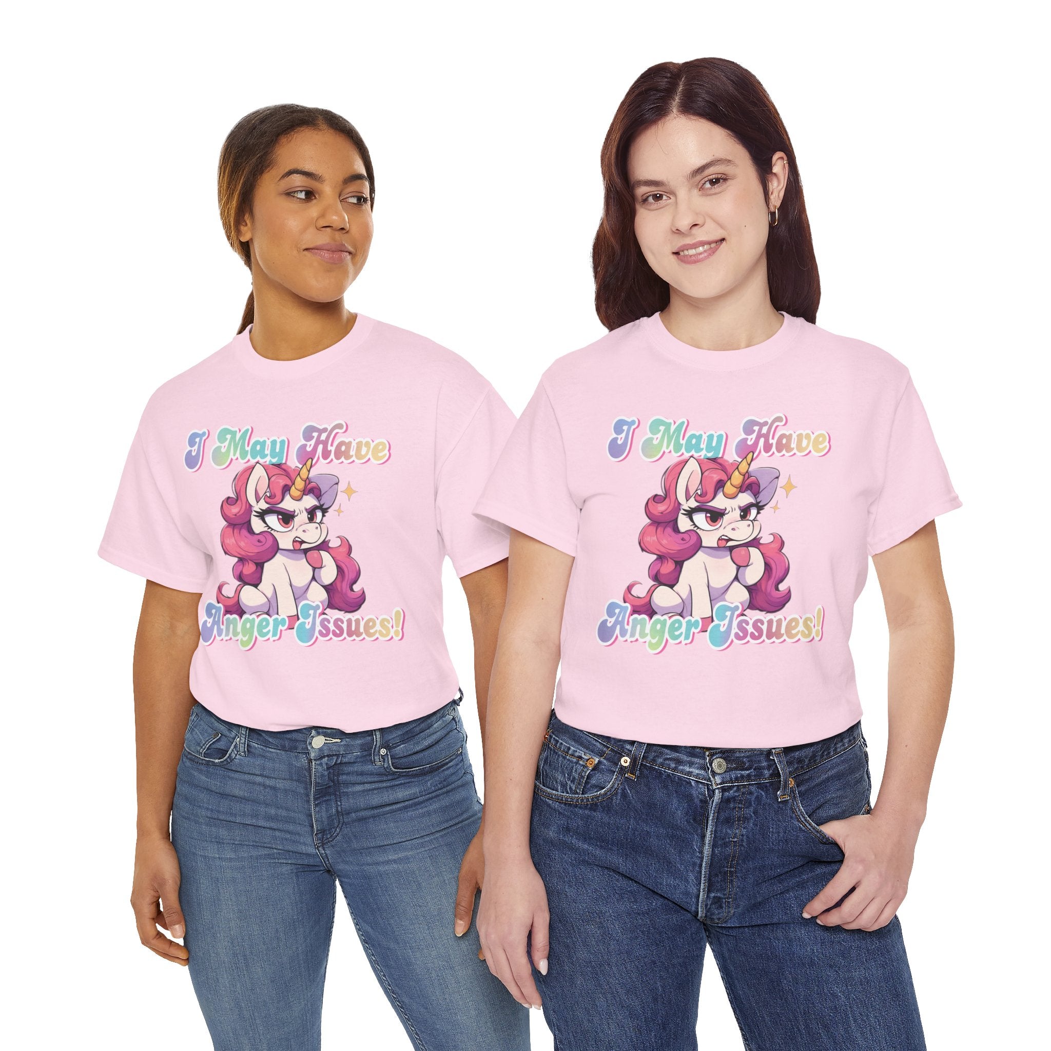 "I May Have Anger Issues" Cute Angry Unicorn Pastel Graphic Tee