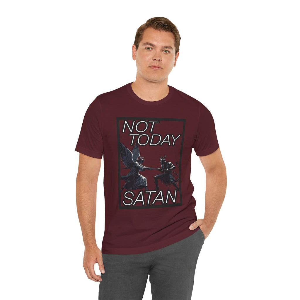 "Not Today Satan" Angel vs Demon Tug Of War Graphic Tee