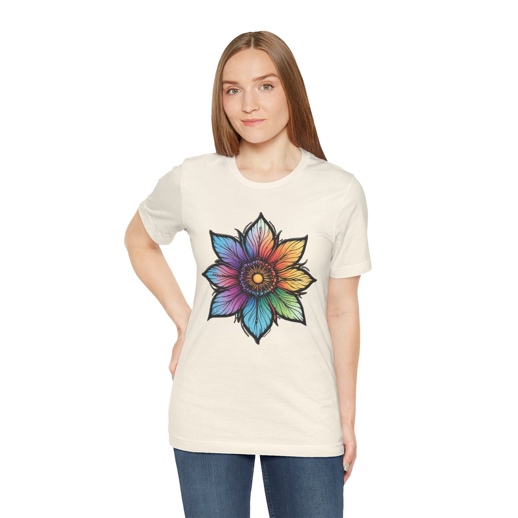 "Flower Power" Rainbow Colorful Graphic Tee