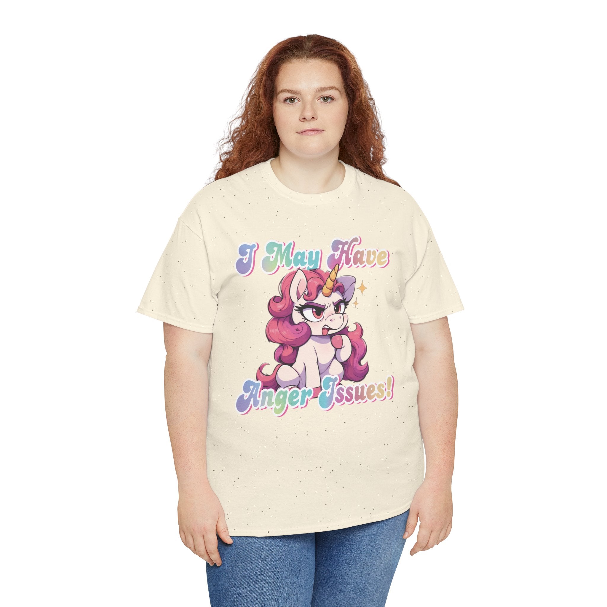 "I May Have Anger Issues" Cute Angry Unicorn Pastel Graphic Tee
