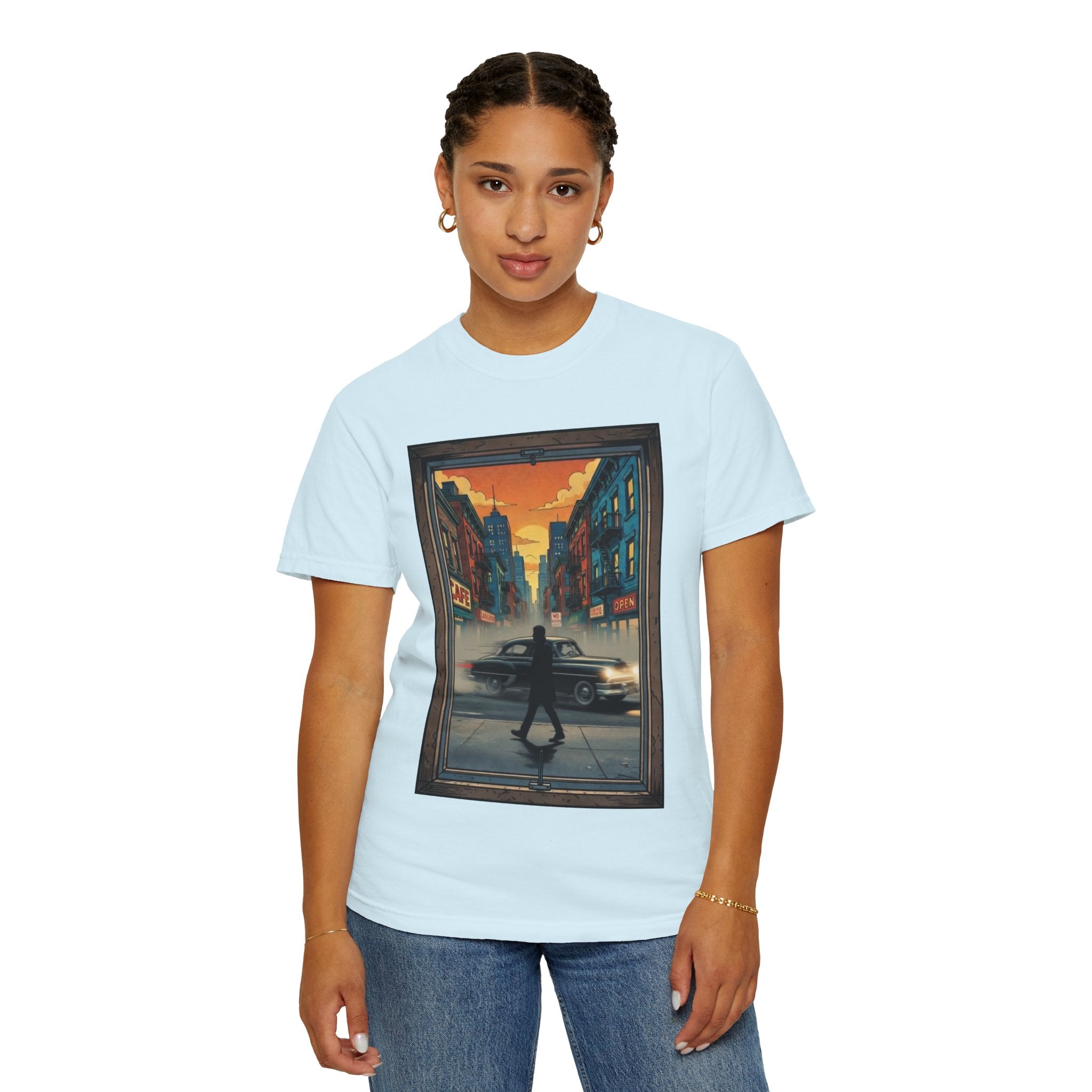 "Walking Alone" City Sidewalk Graphic Tee