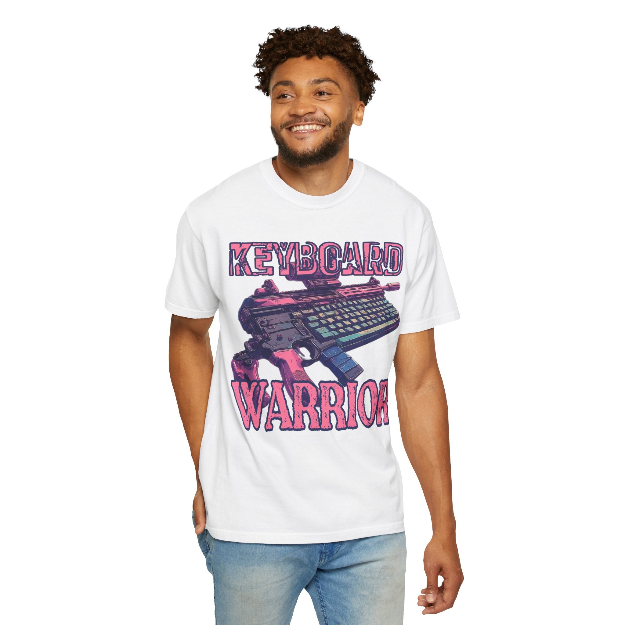 "Keyboard Warrior" Pink Graphic Tee