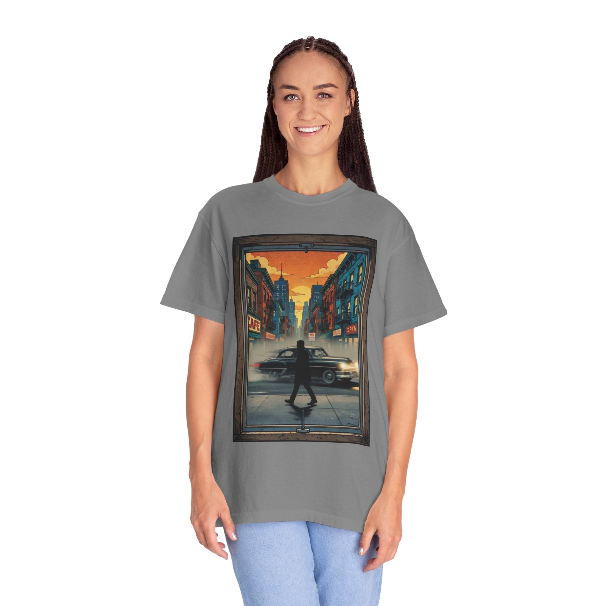 "Walking Alone" City Sidewalk Graphic Tee
