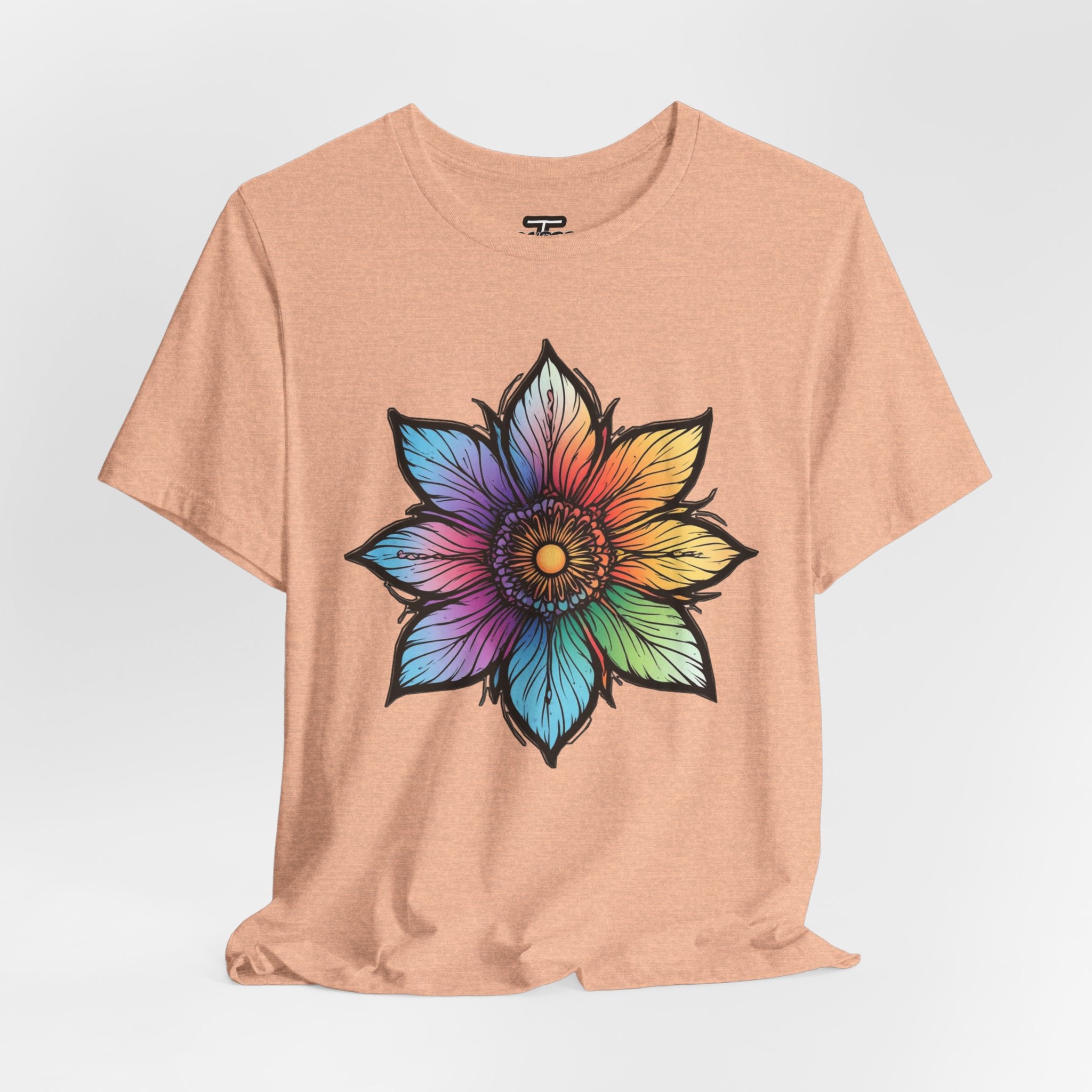 "Flower Power" Rainbow Colorful Graphic Tee