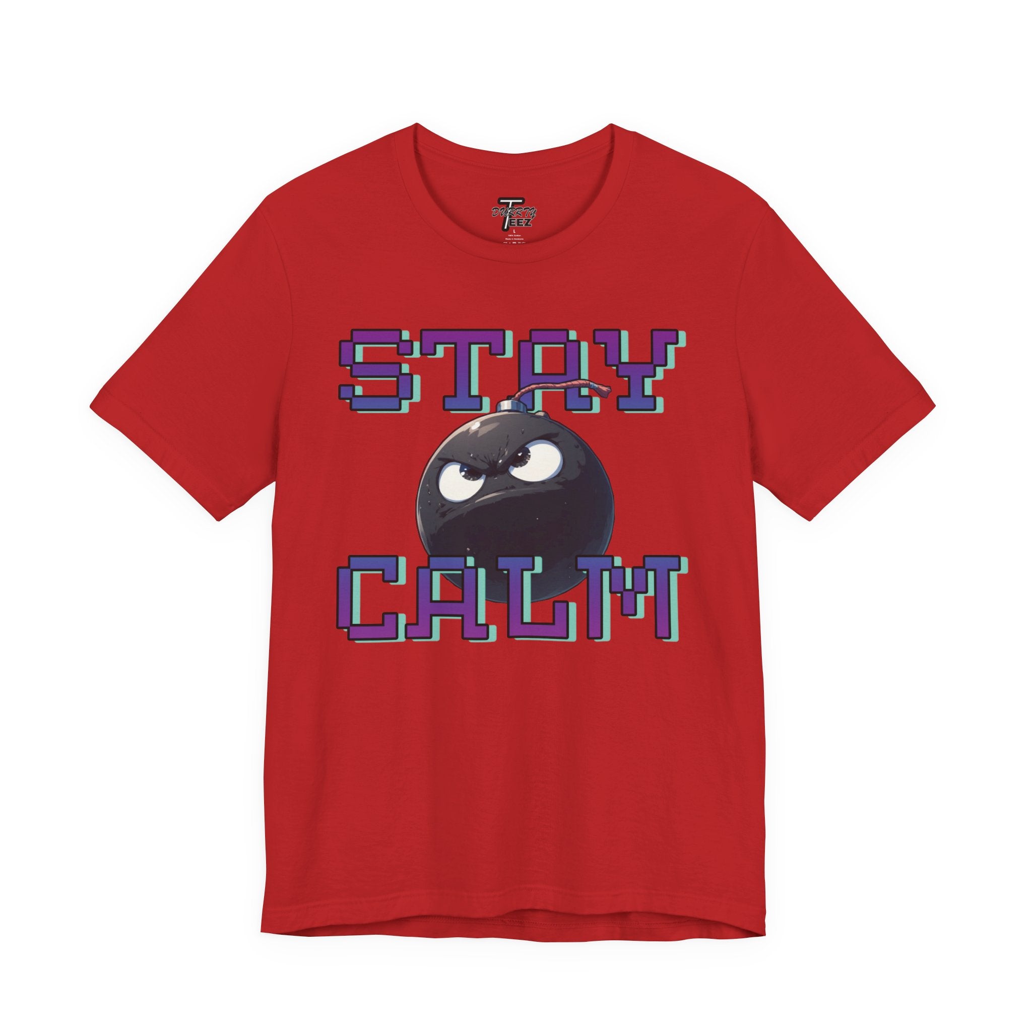 "Stay Calm" Retro Pixel Bomb Graphic Tee