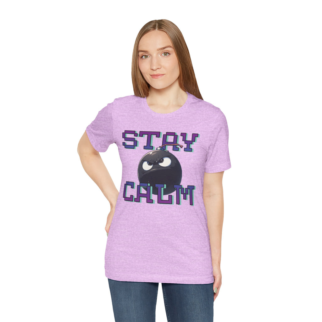 "Stay Calm" Retro Pixel Bomb Graphic Tee