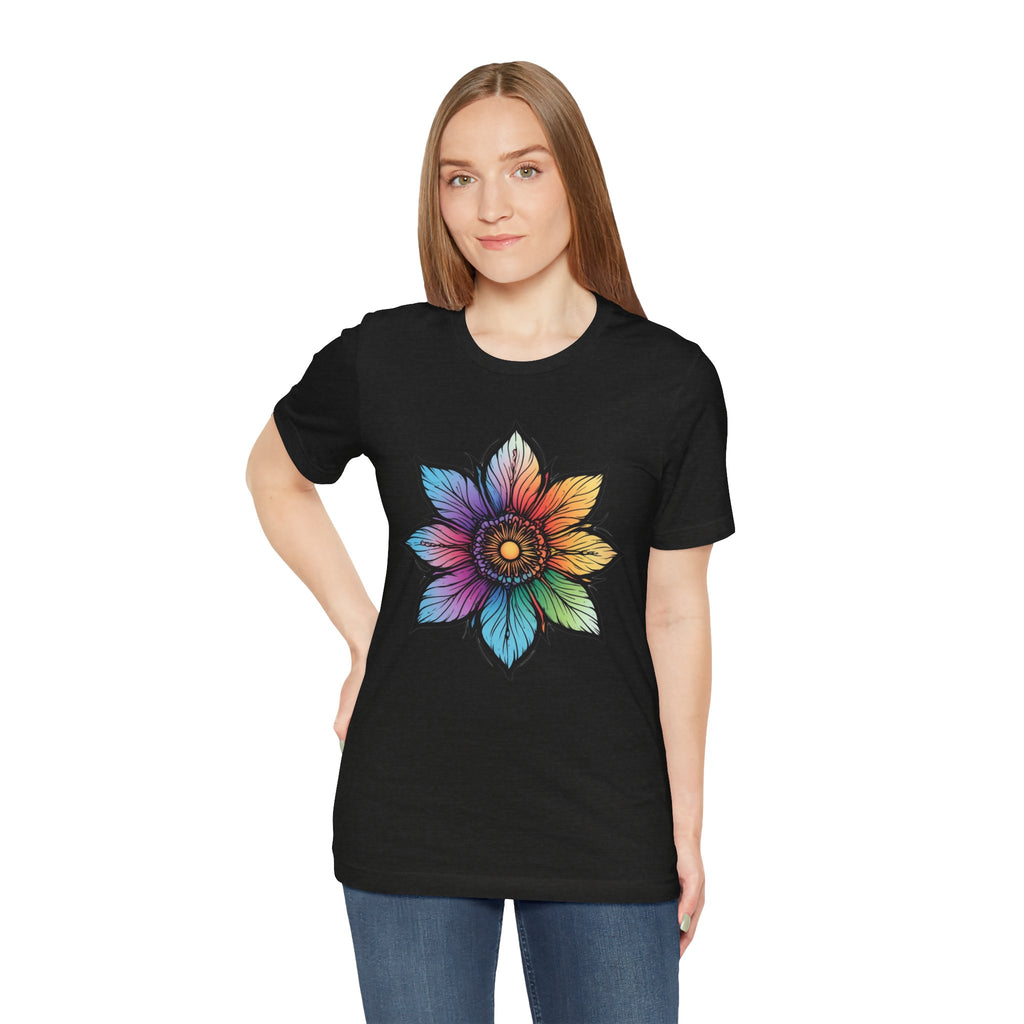 "Flower Power" Rainbow Colorful Graphic Tee