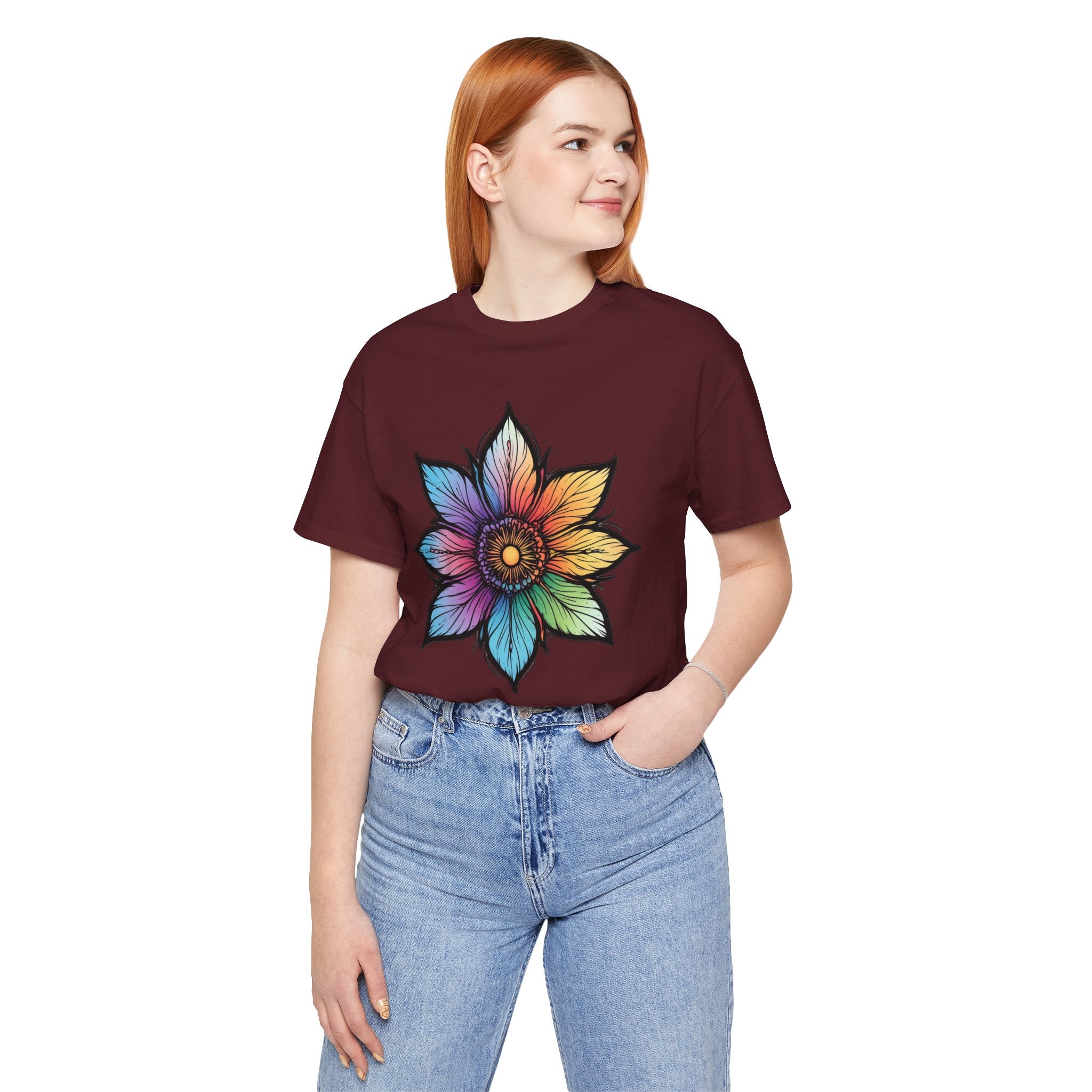"Flower Power" Rainbow Colorful Graphic Tee