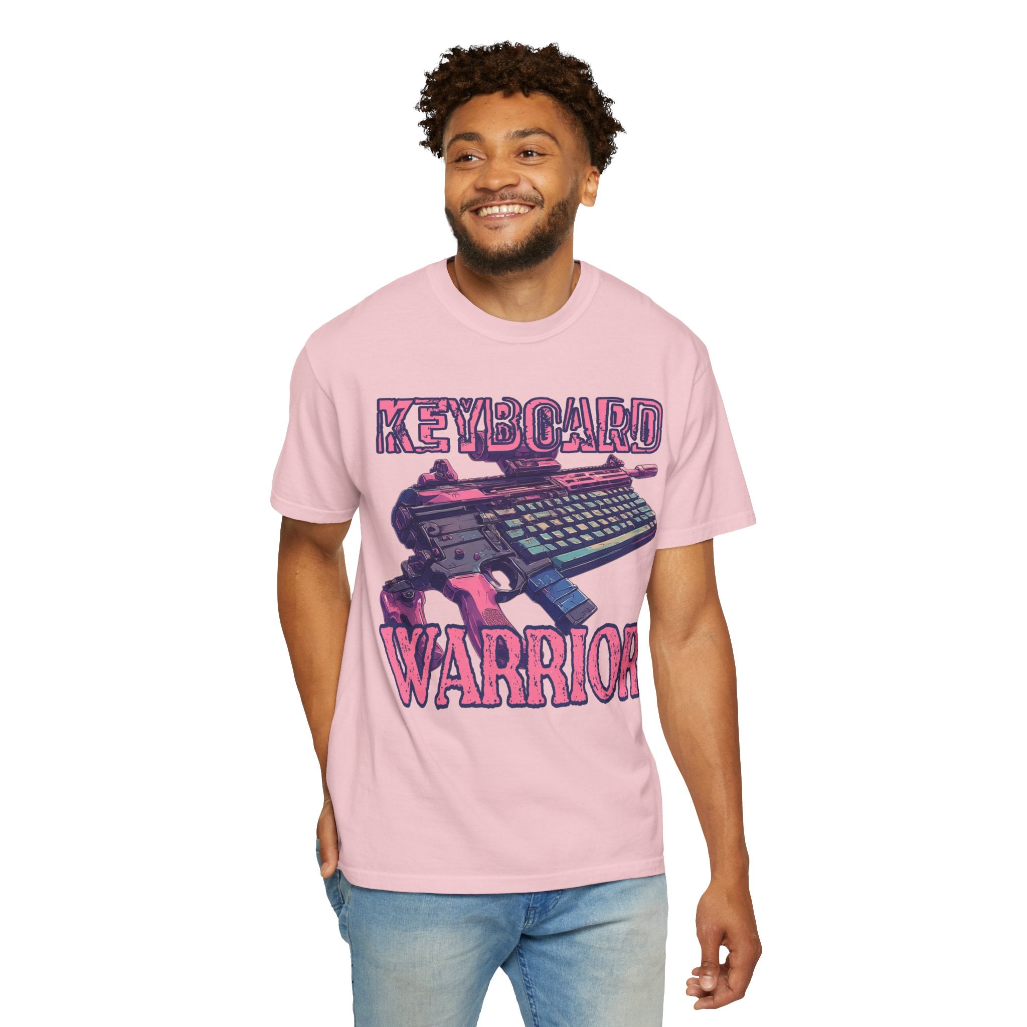 "Keyboard Warrior" Pink Graphic Tee