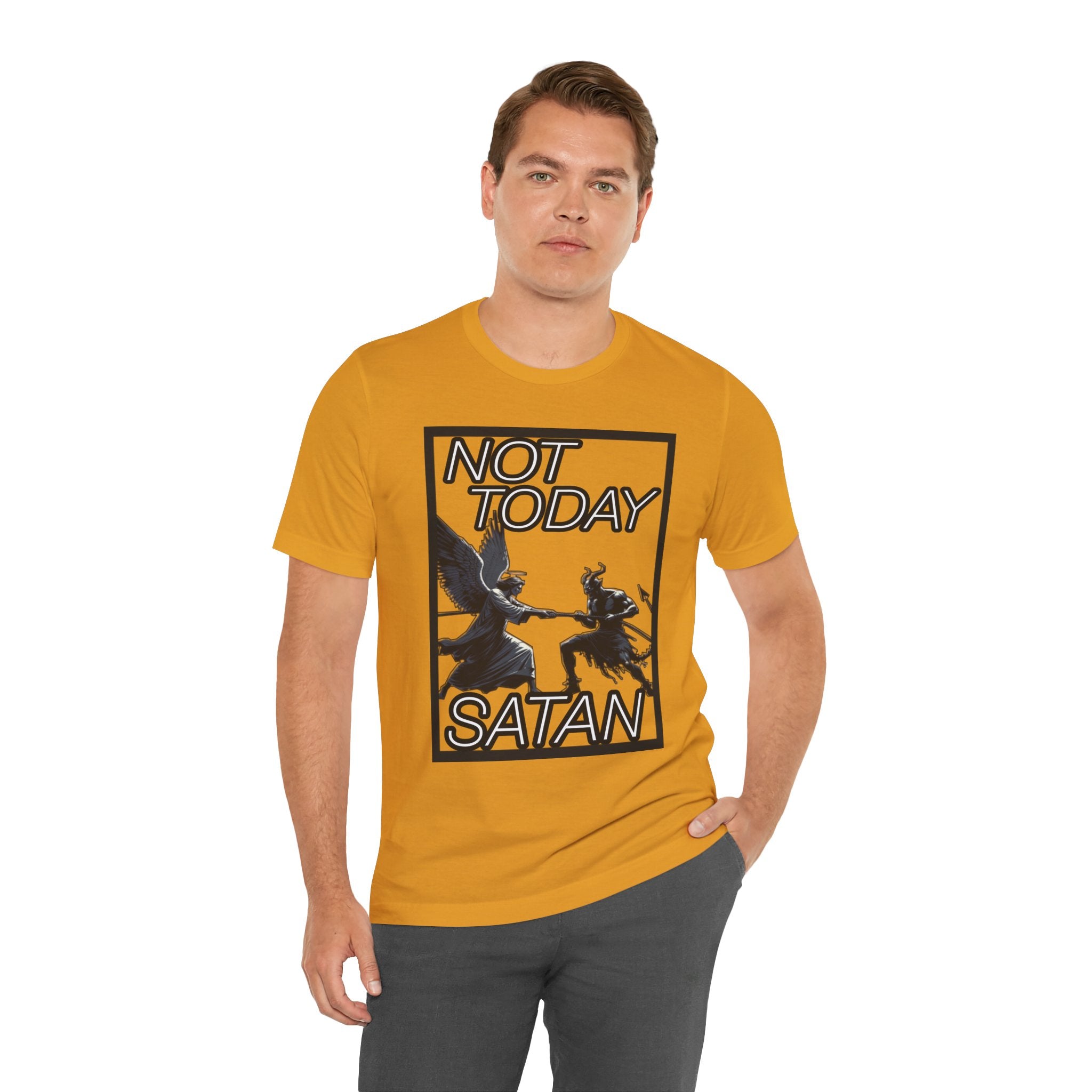 "Not Today Satan" Angel vs Demon Tug Of War Graphic Tee