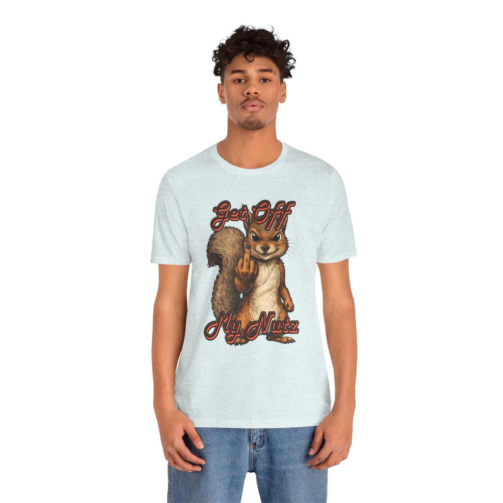 "Get Off My Nutz" Funny Middle Finger Squirrel Graphic Tee