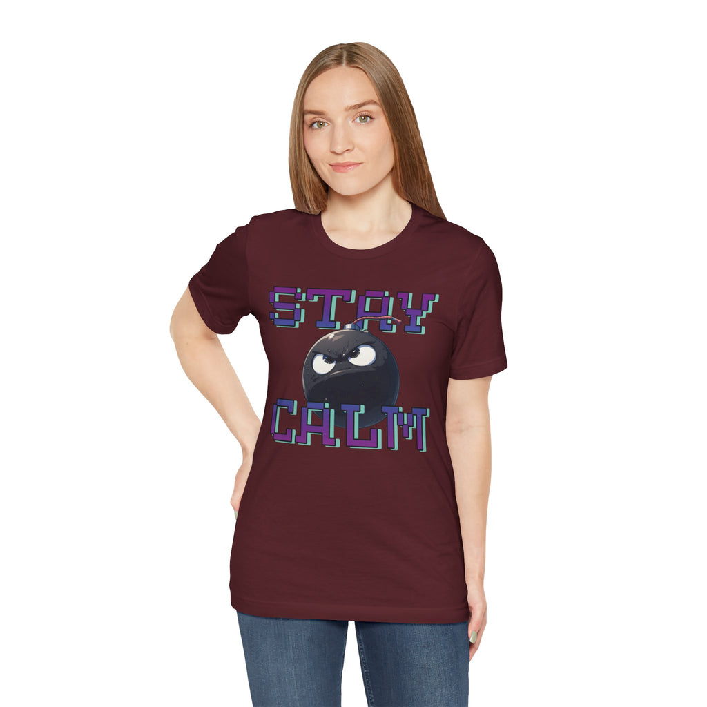"Stay Calm" Retro Pixel Bomb Graphic Tee