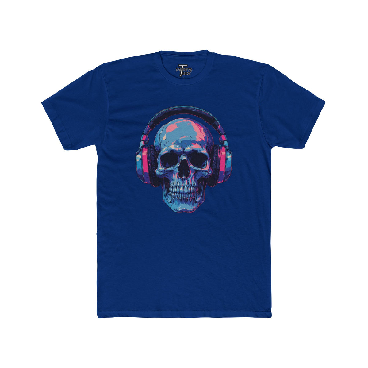 "Music Till Death" V2 Neon Skull with Headphones Graphic Tee