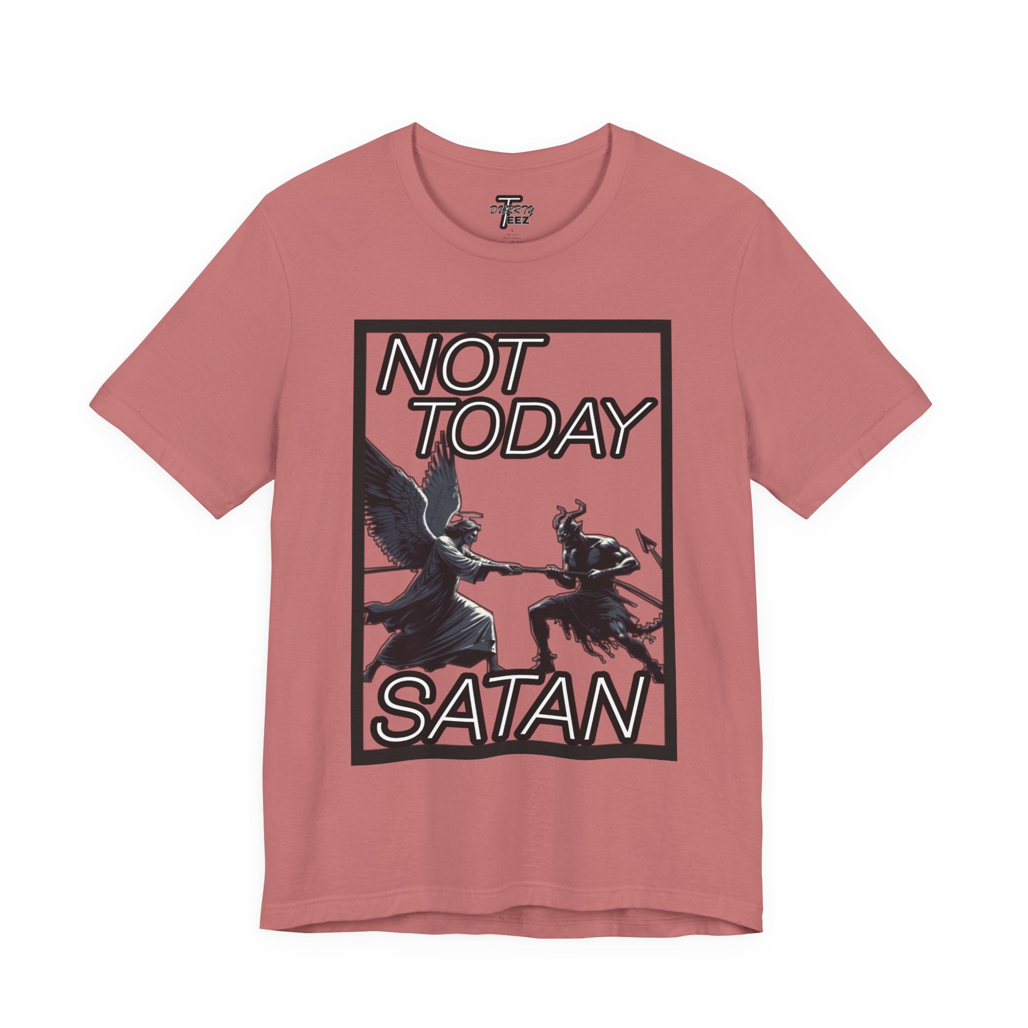 "Not Today Satan" Angel vs Demon Tug Of War Graphic Tee