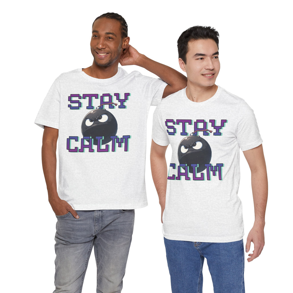 "Stay Calm" Retro Pixel Bomb Graphic Tee