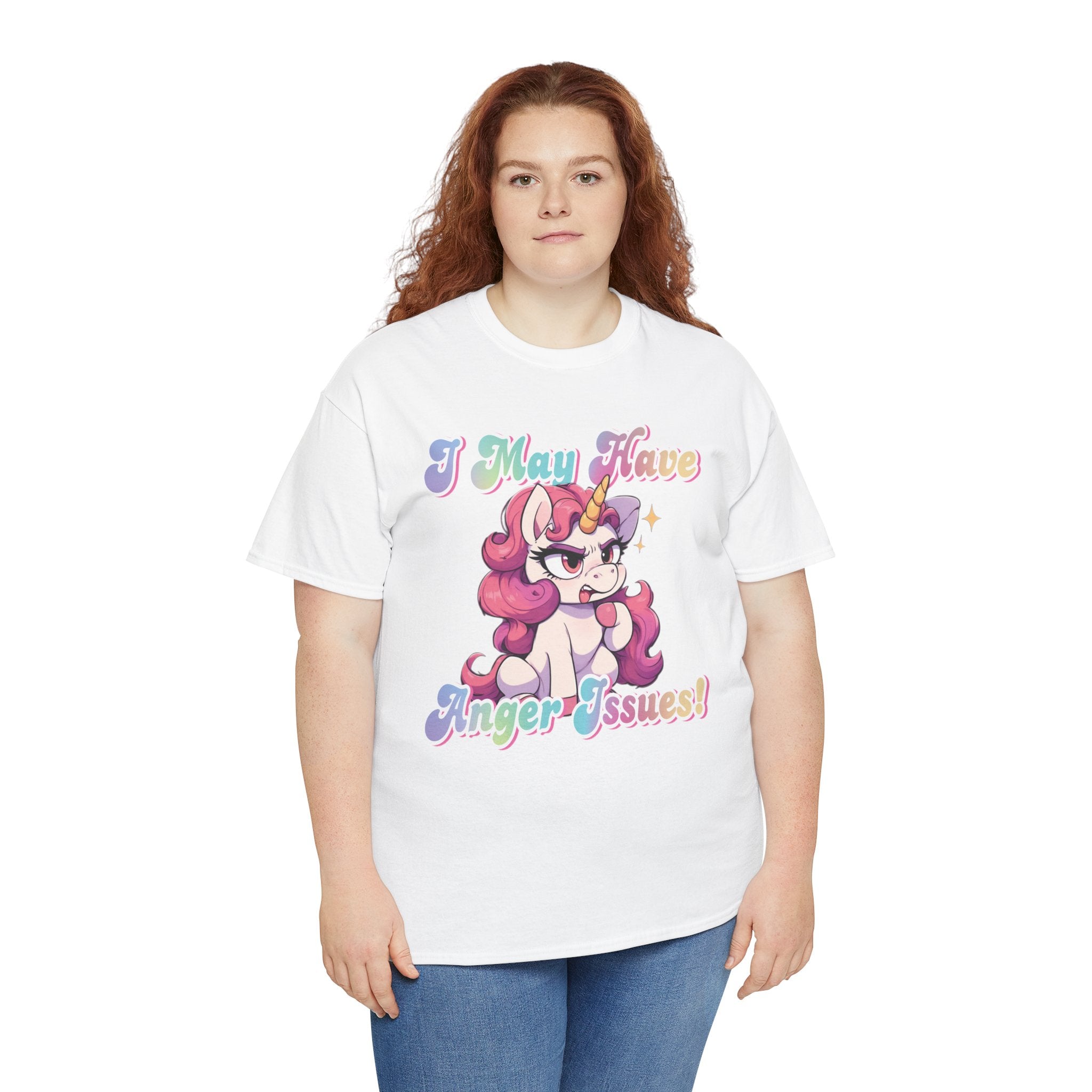 "I May Have Anger Issues" Cute Angry Unicorn Pastel Graphic Tee